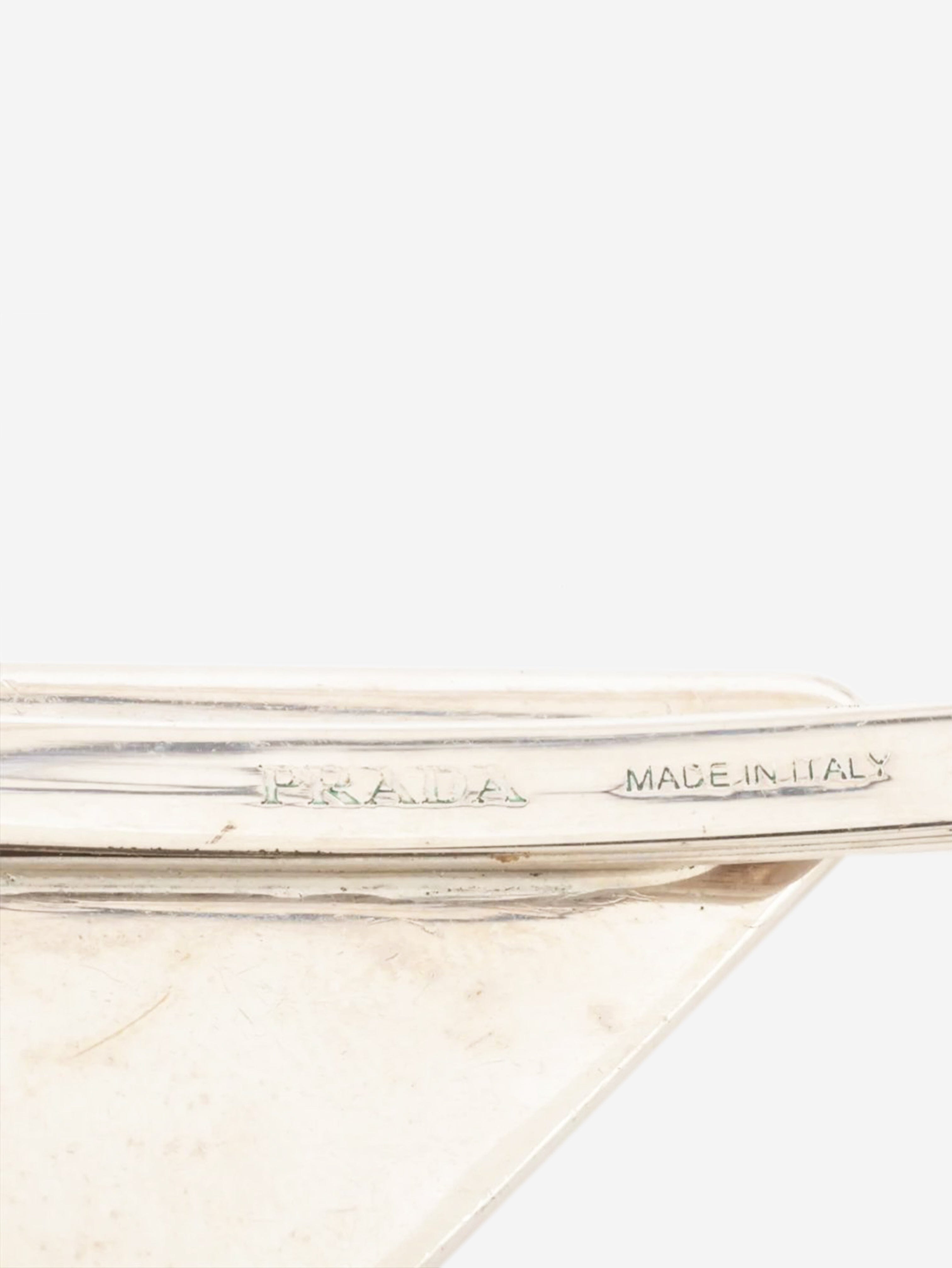 White metal logo hair clip Hair Clips Prada 