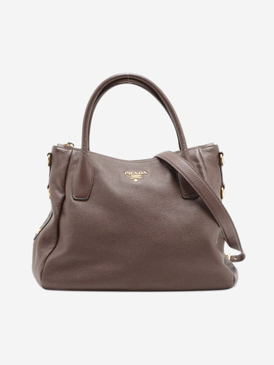 Brown Vitello Daino leather 2way bag Shoulder bags Prada 