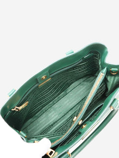 Green Saffiano Lux Galleria 2way bag