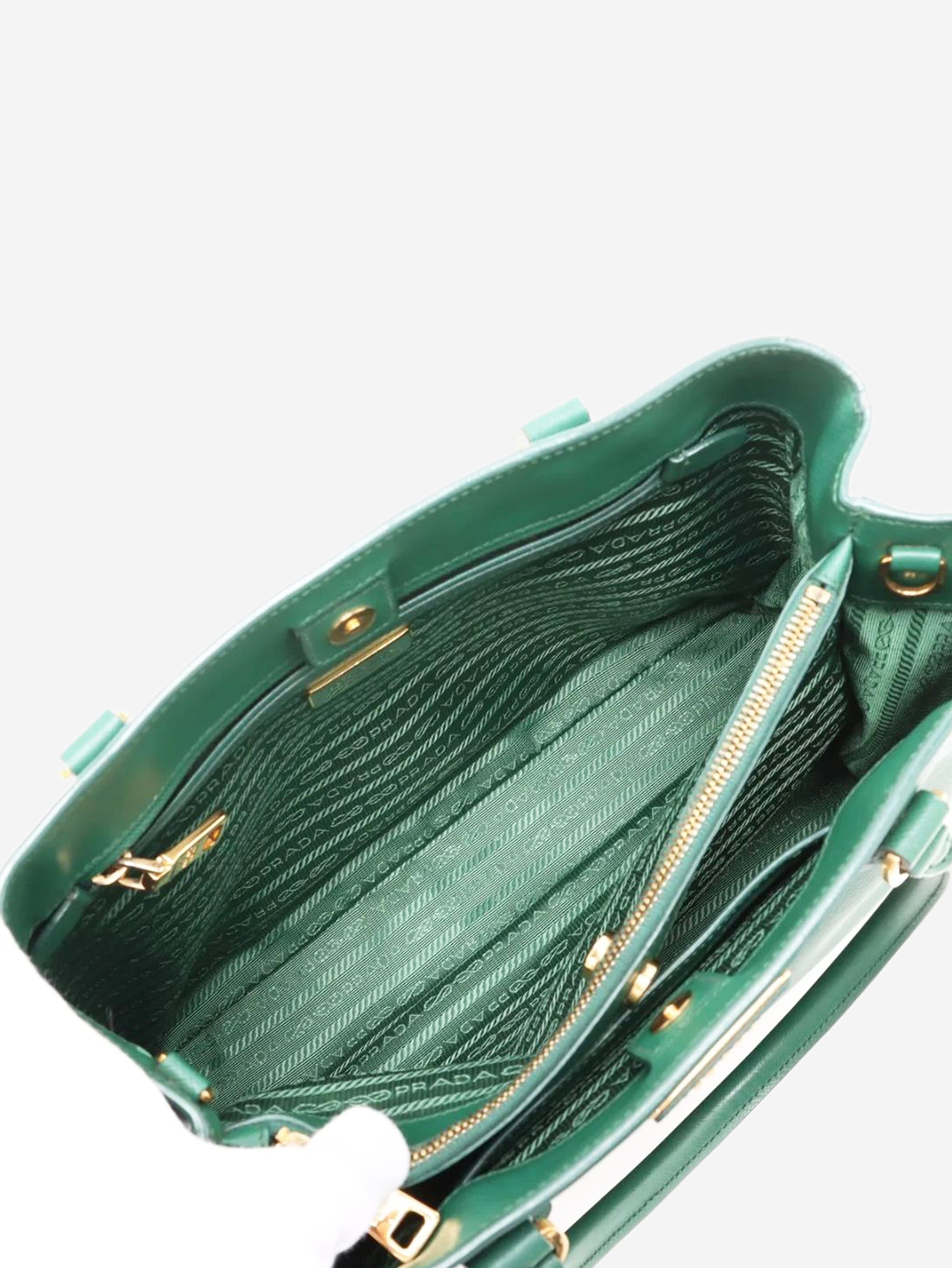 Green Saffiano Lux Galleria 2way bag