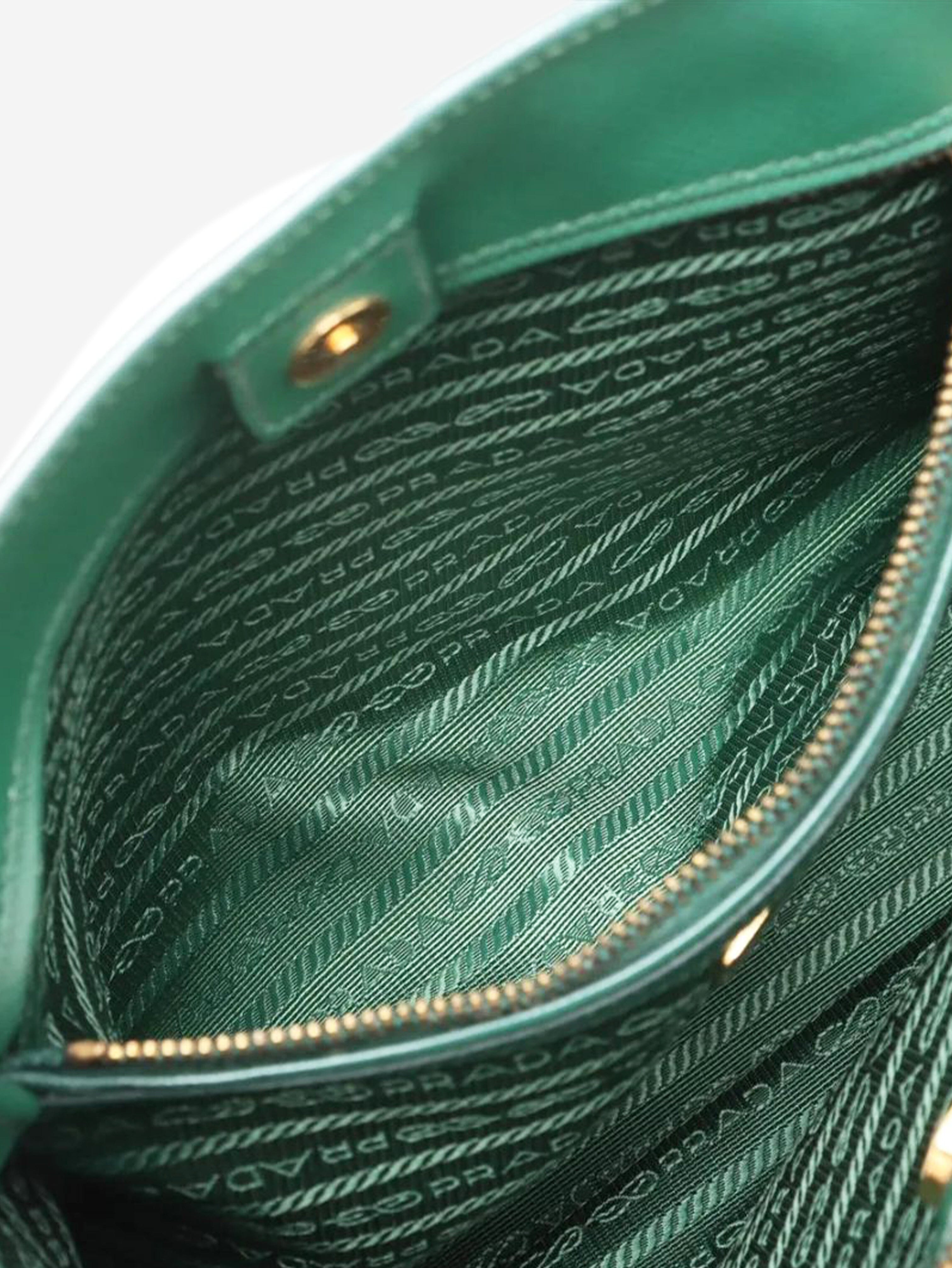 Green Saffiano Lux Galleria 2way bag Shoulder bags Prada 