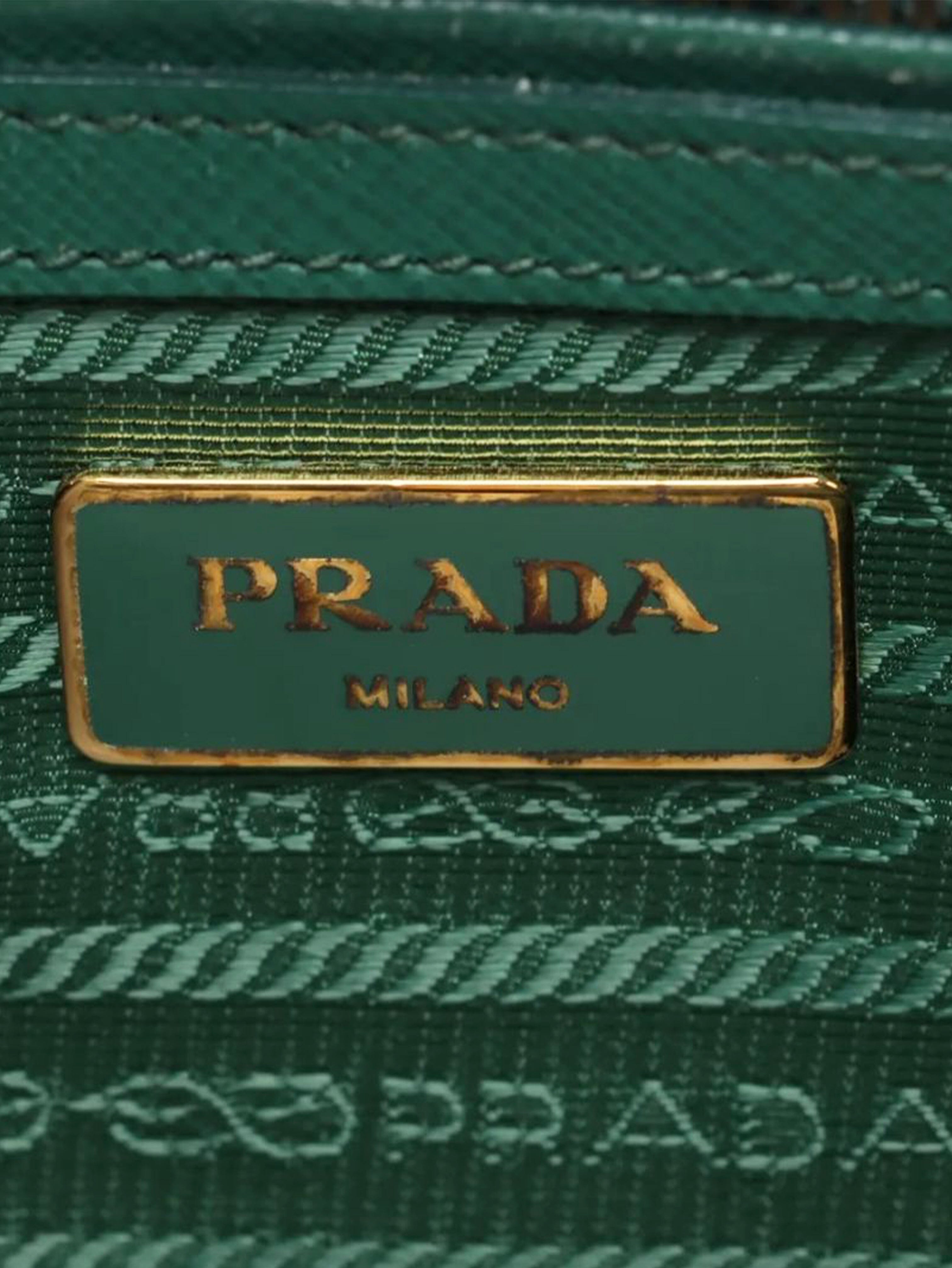 Green Saffiano Lux Galleria 2way bag