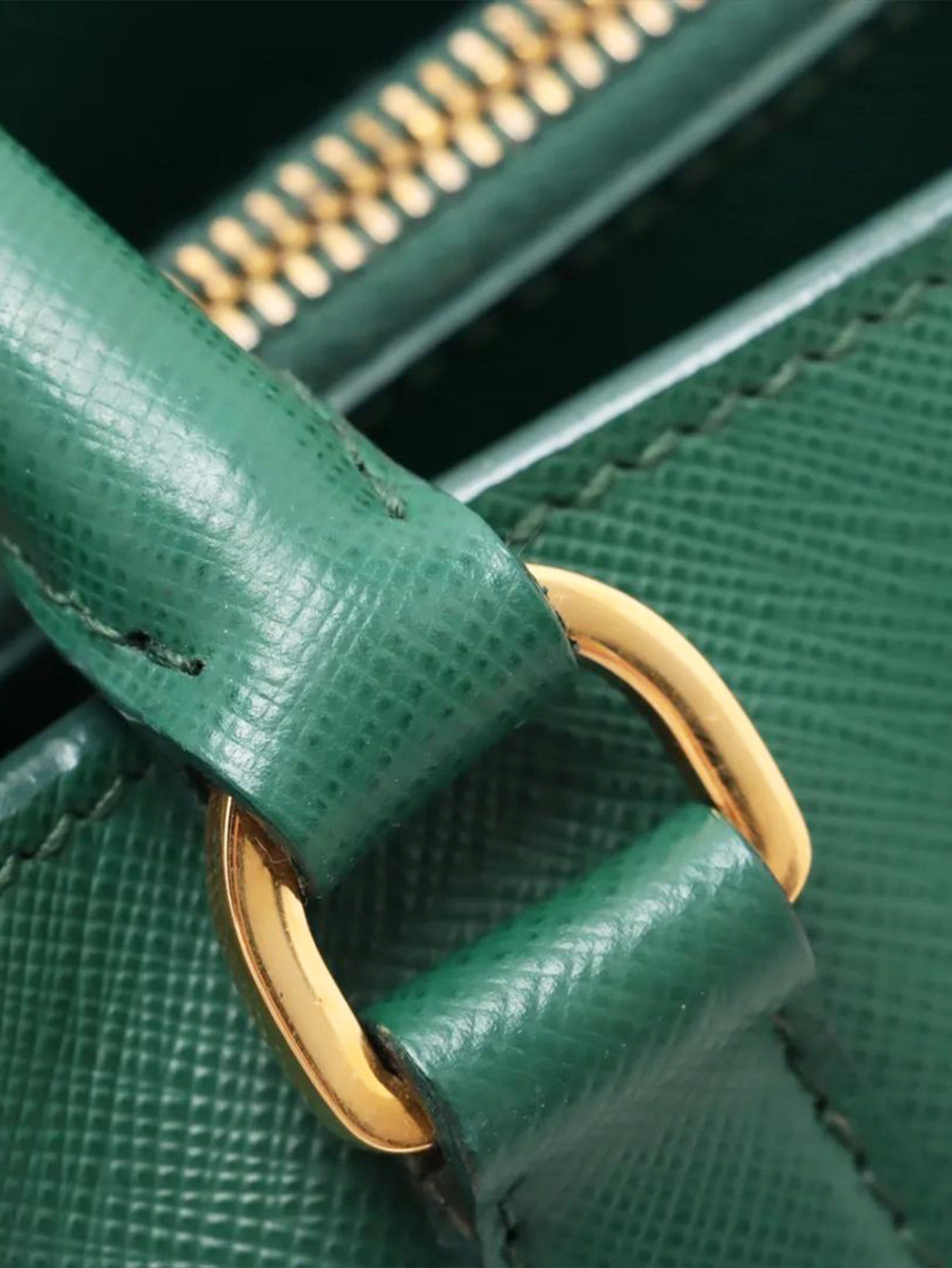 Green Saffiano Lux Galleria 2way bag