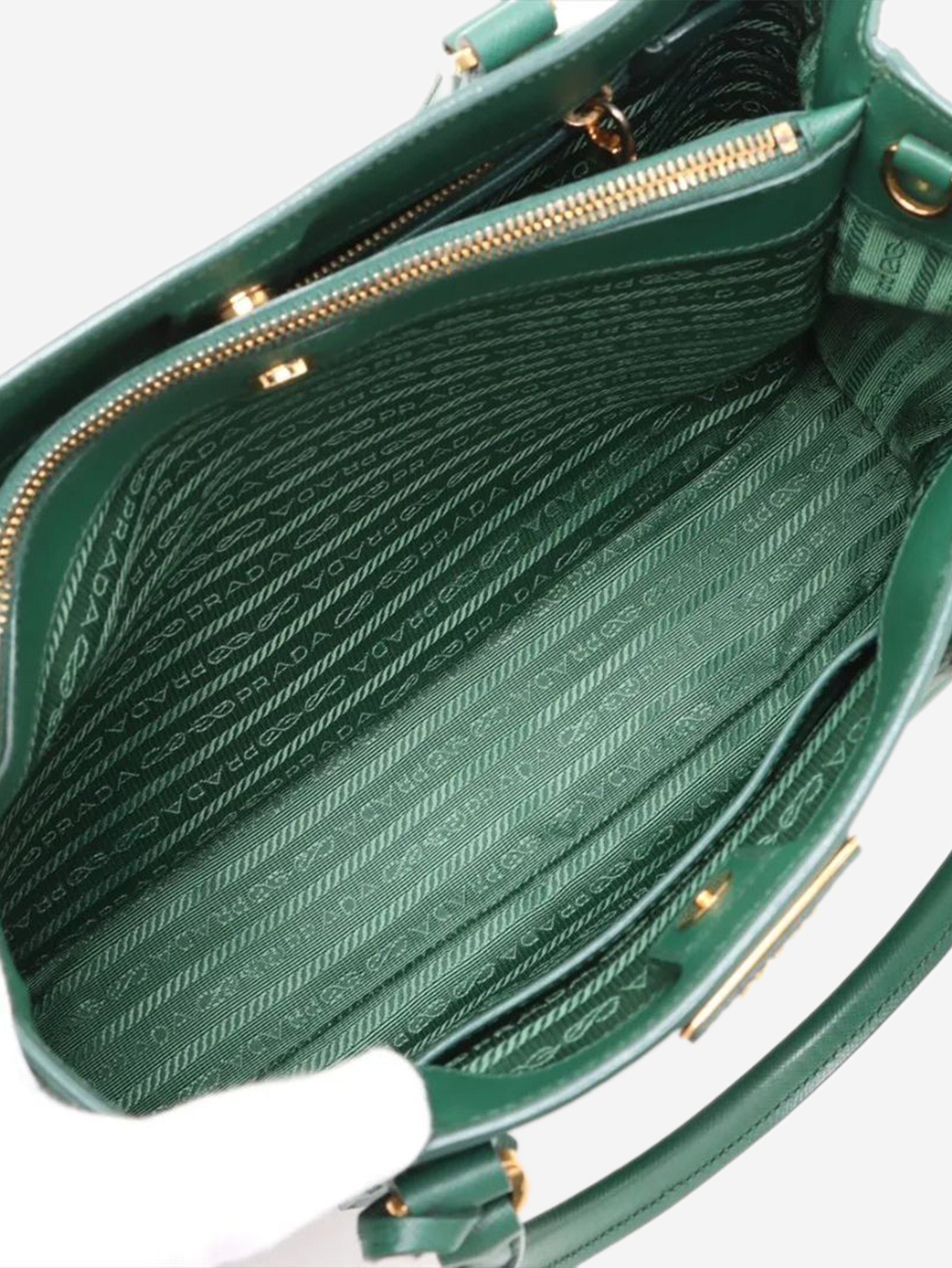 Green Saffiano Lux Galleria 2way bag