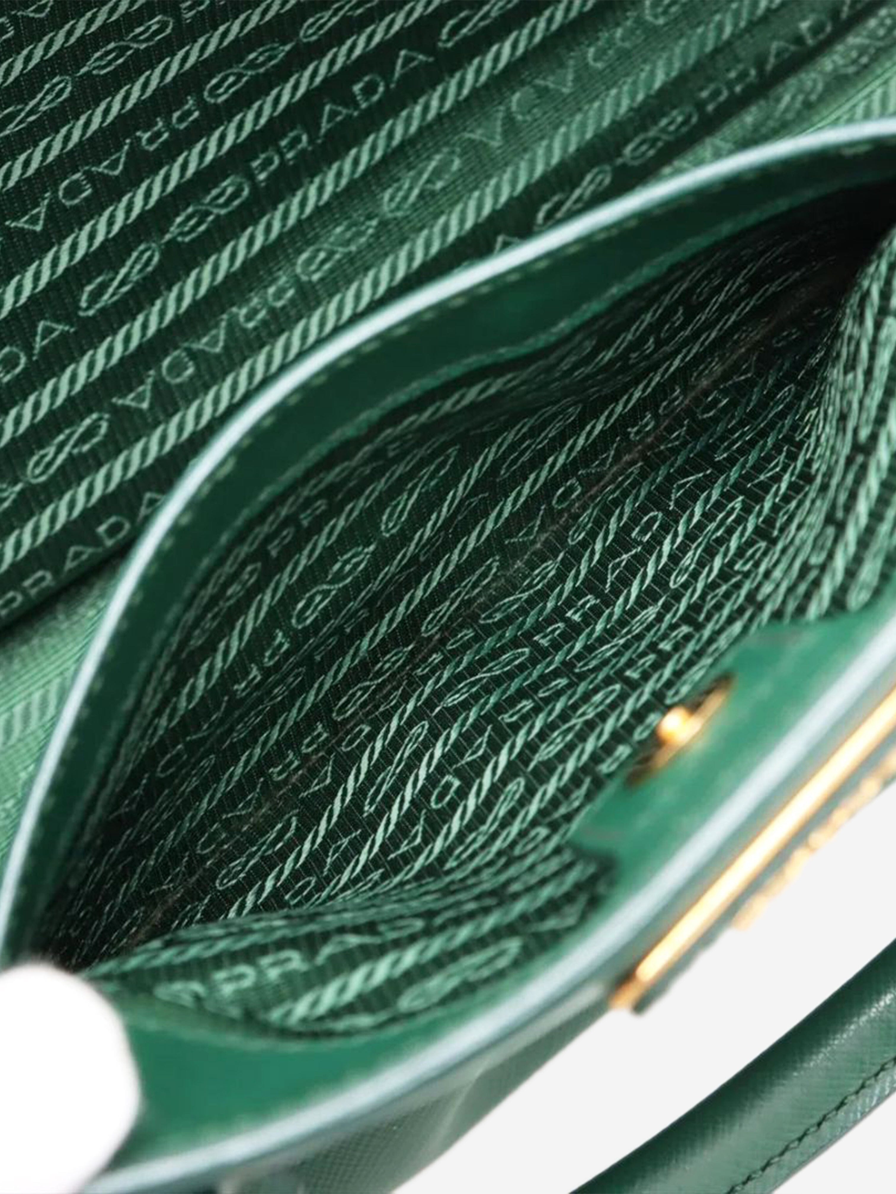 Green Saffiano Lux Galleria 2way bag