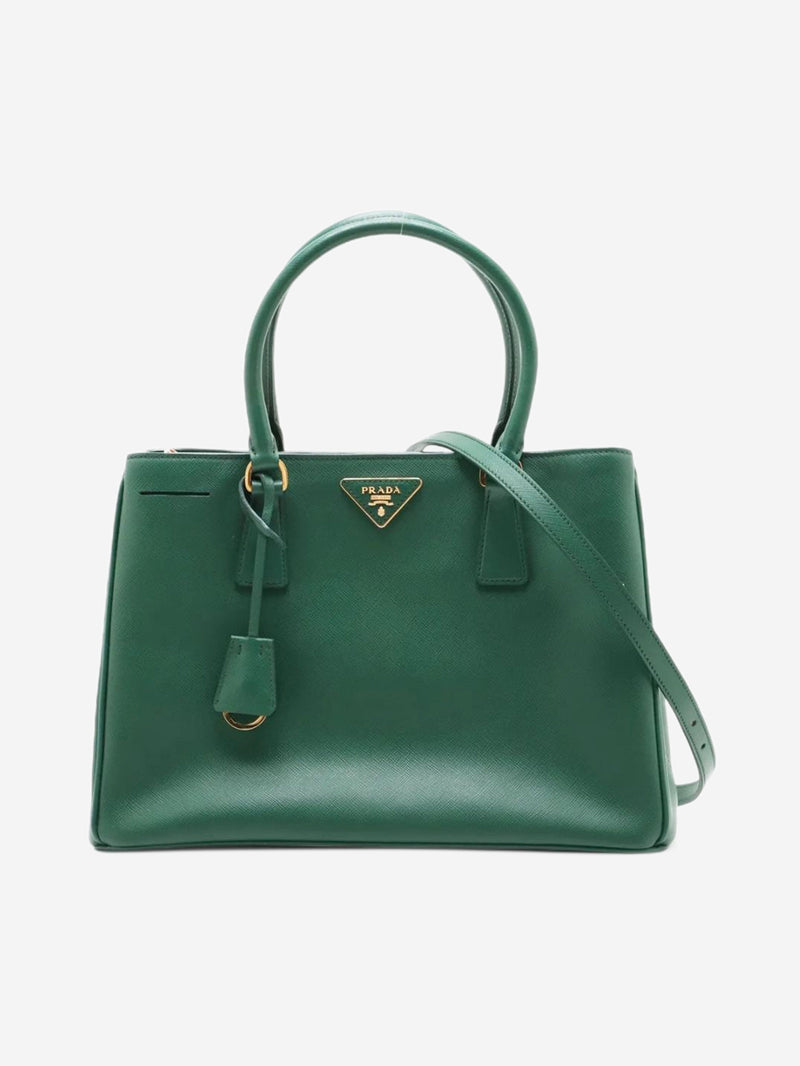 Green Saffiano Lux Galleria 2way bag