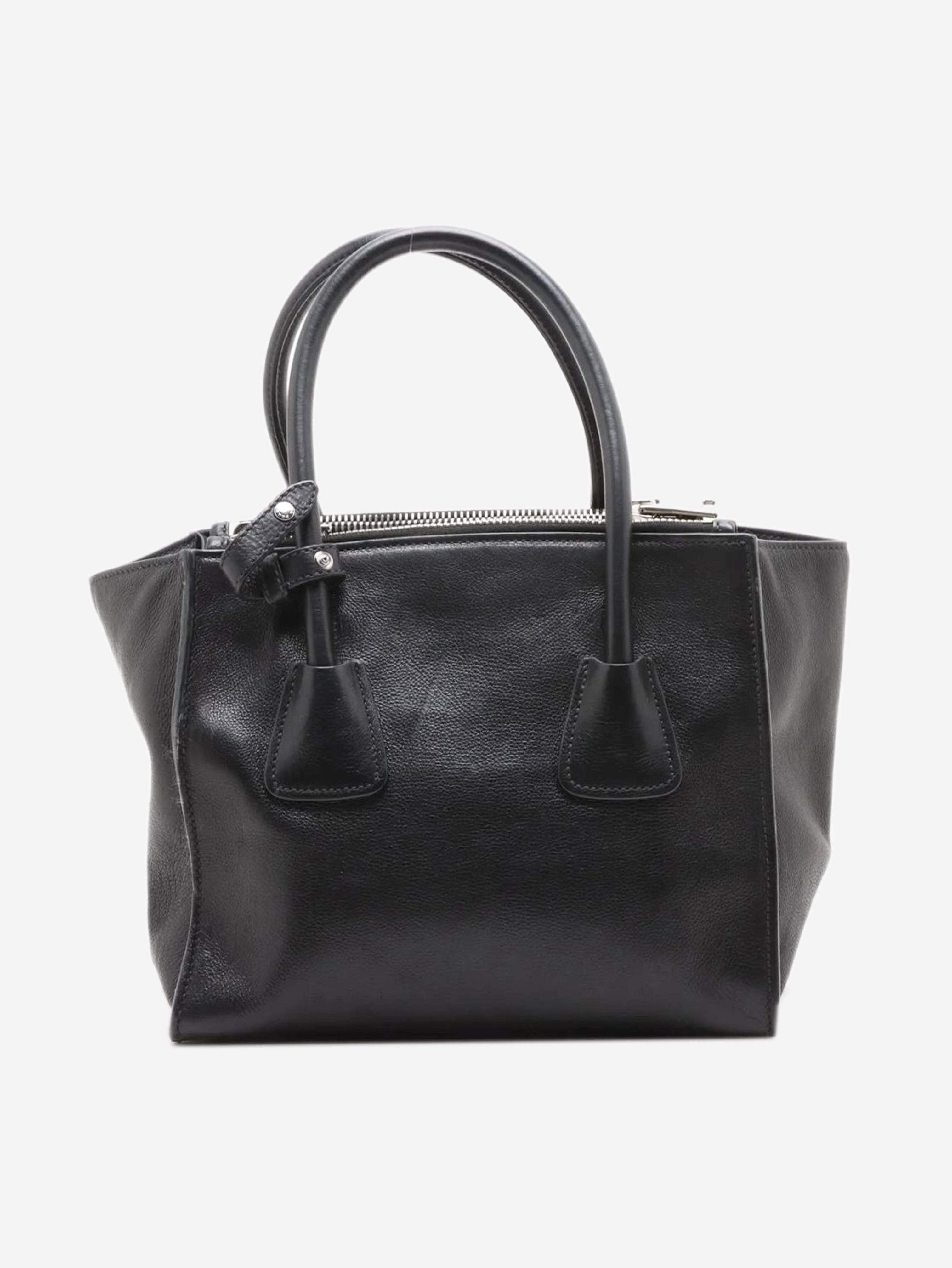 Black leather 2way bag