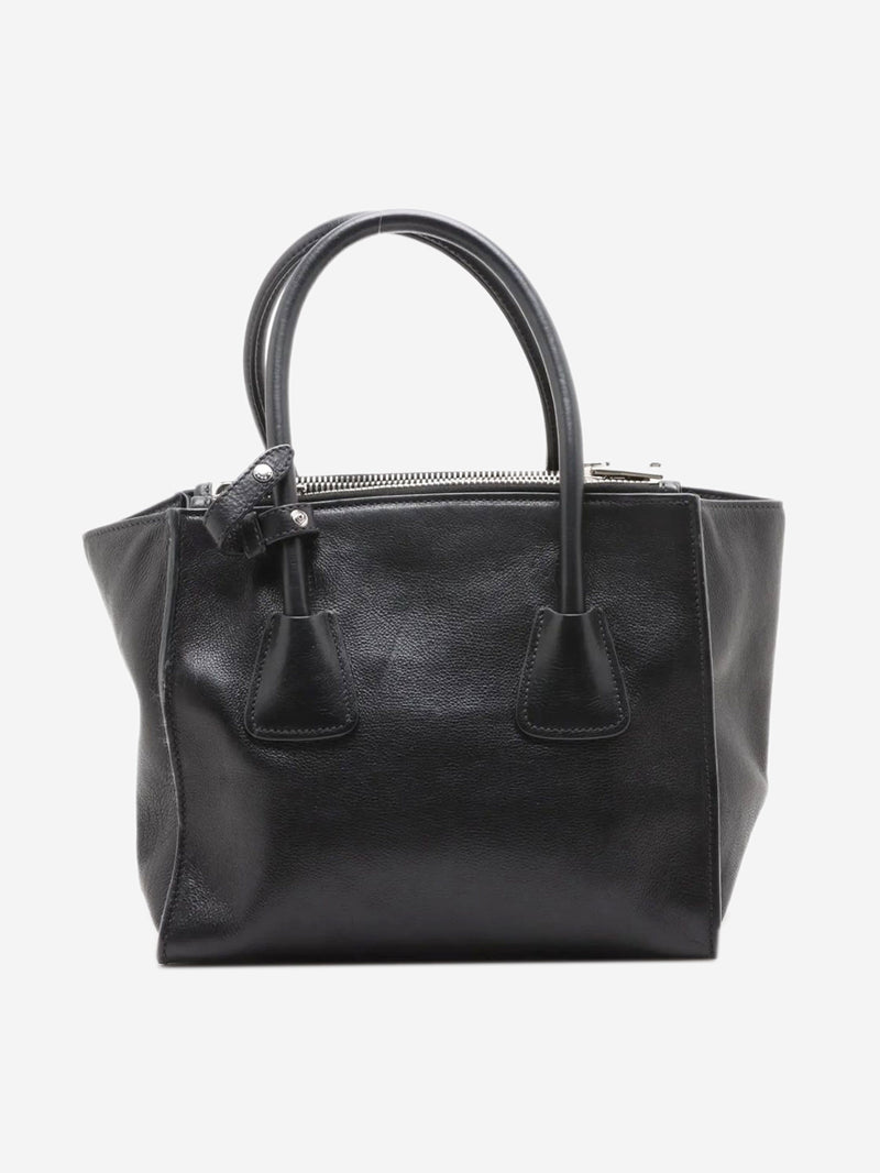 Black leather 2way bag