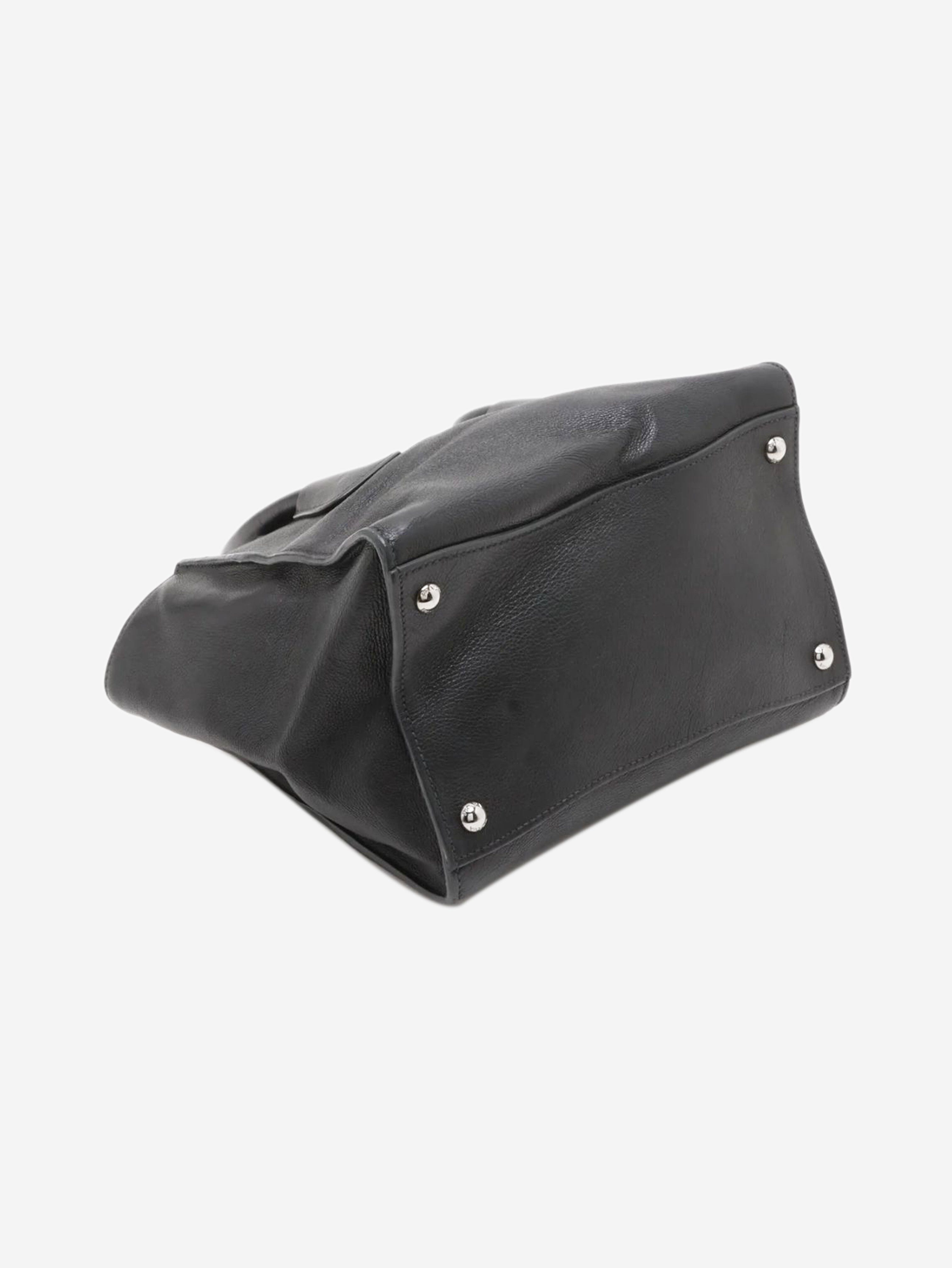 Black leather 2way bag