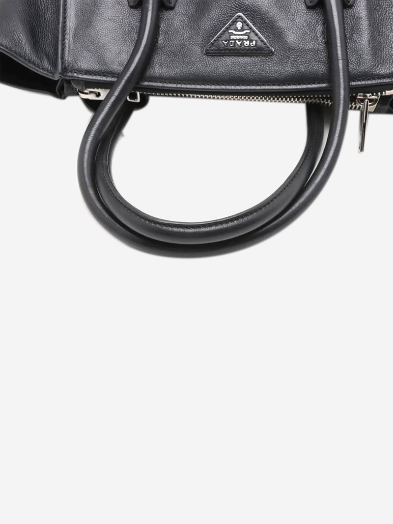 Black leather 2way bag