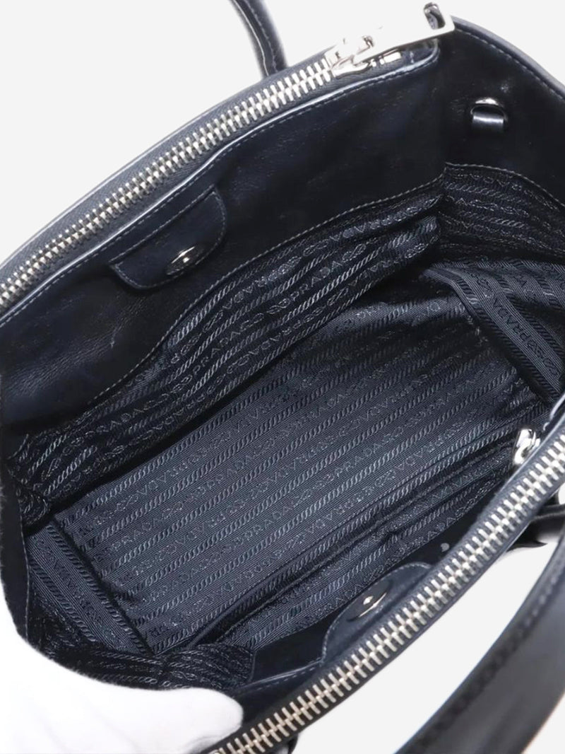 Black leather 2way bag