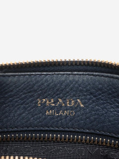 Dark blue Vitello Daino leather shoulder bag