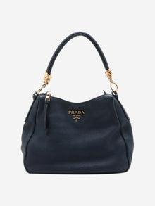 Dark blue Vitello Daino leather shoulder bag Shoulder bags Prada 