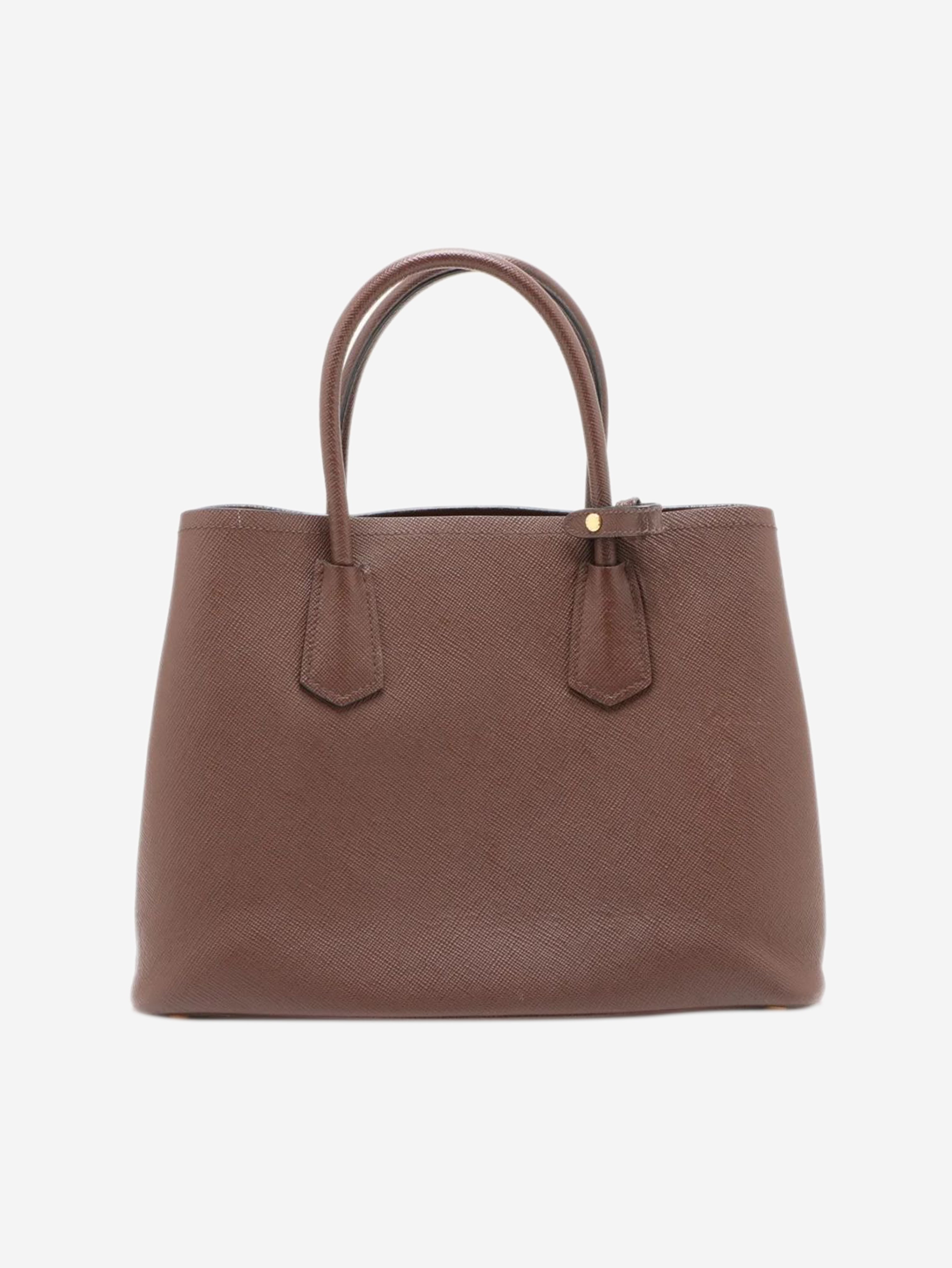 Brown Saffiano Cuir leather tote bag