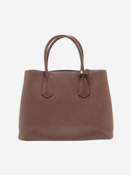 Brown Saffiano Cuir leather tote bag alternate image