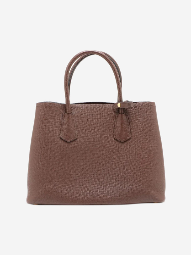 Brown Saffiano Cuir leather tote bag