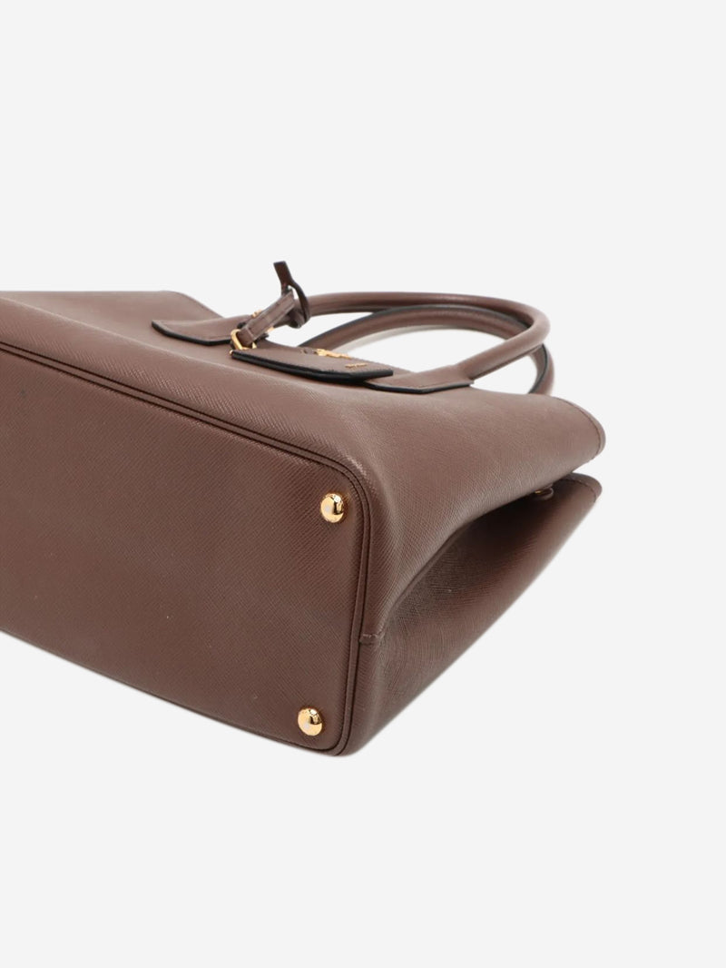 Brown Saffiano Cuir leather tote bag