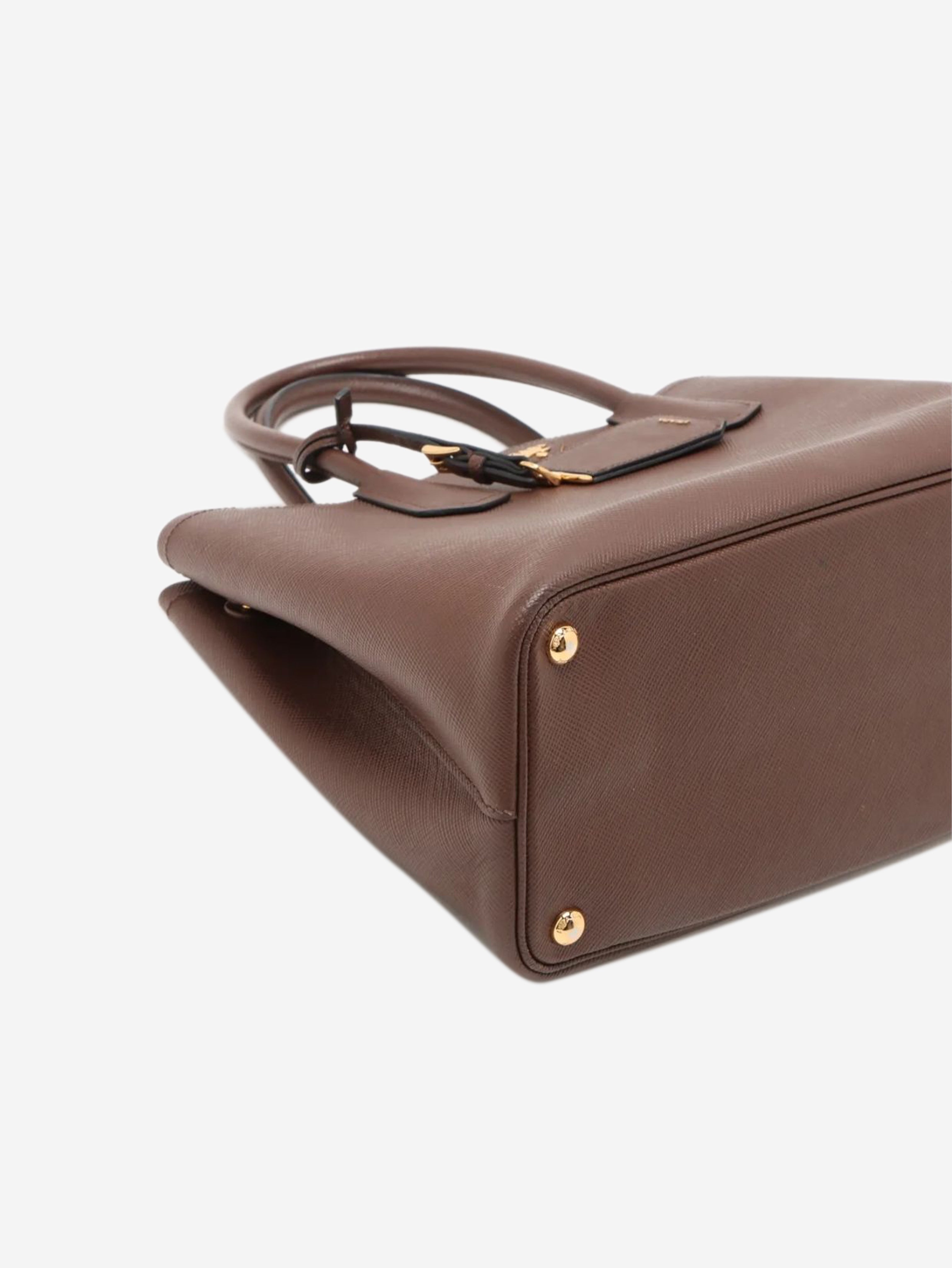 Brown Saffiano Cuir leather tote bag