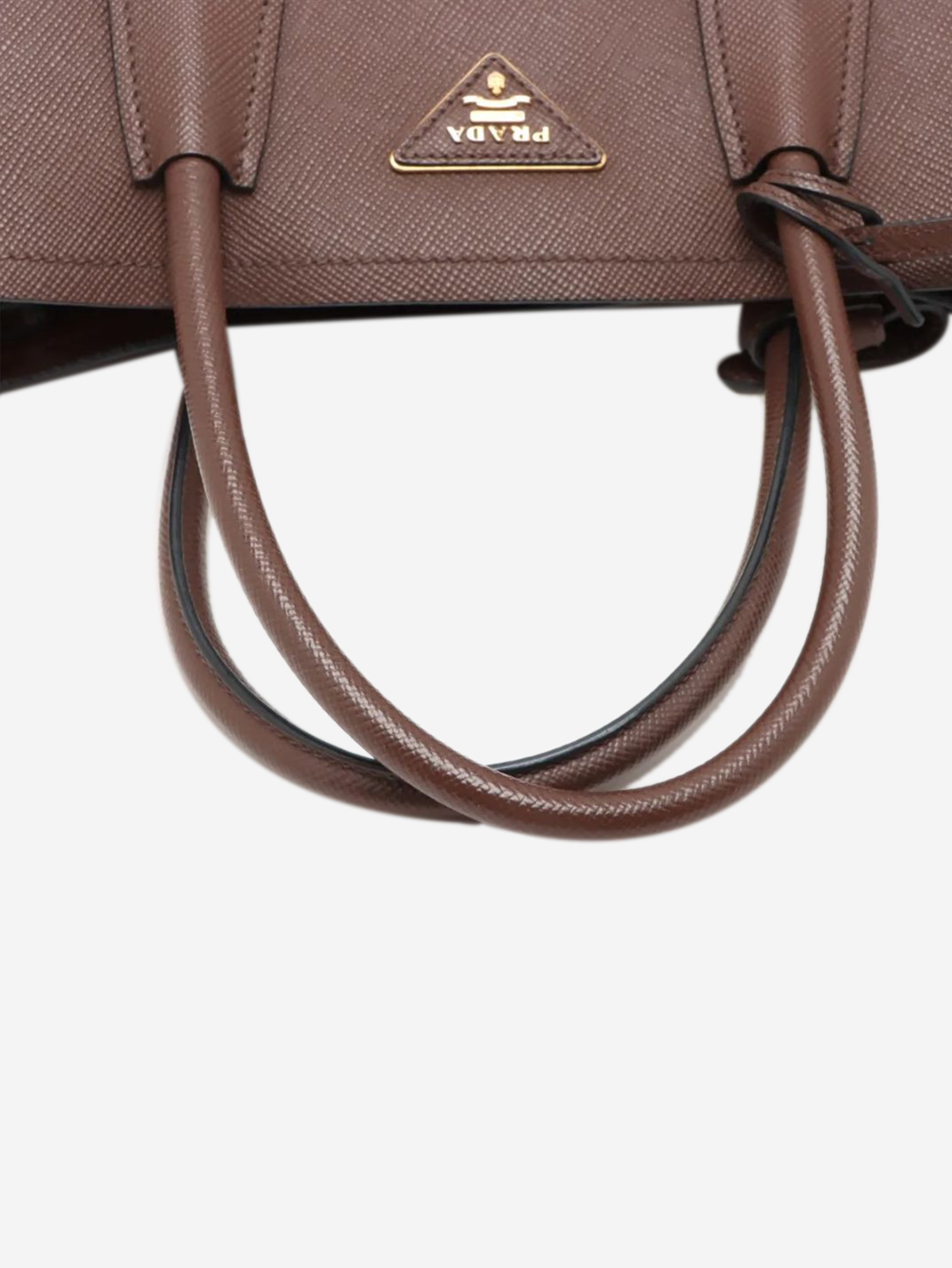 Brown Saffiano Cuir leather tote bag