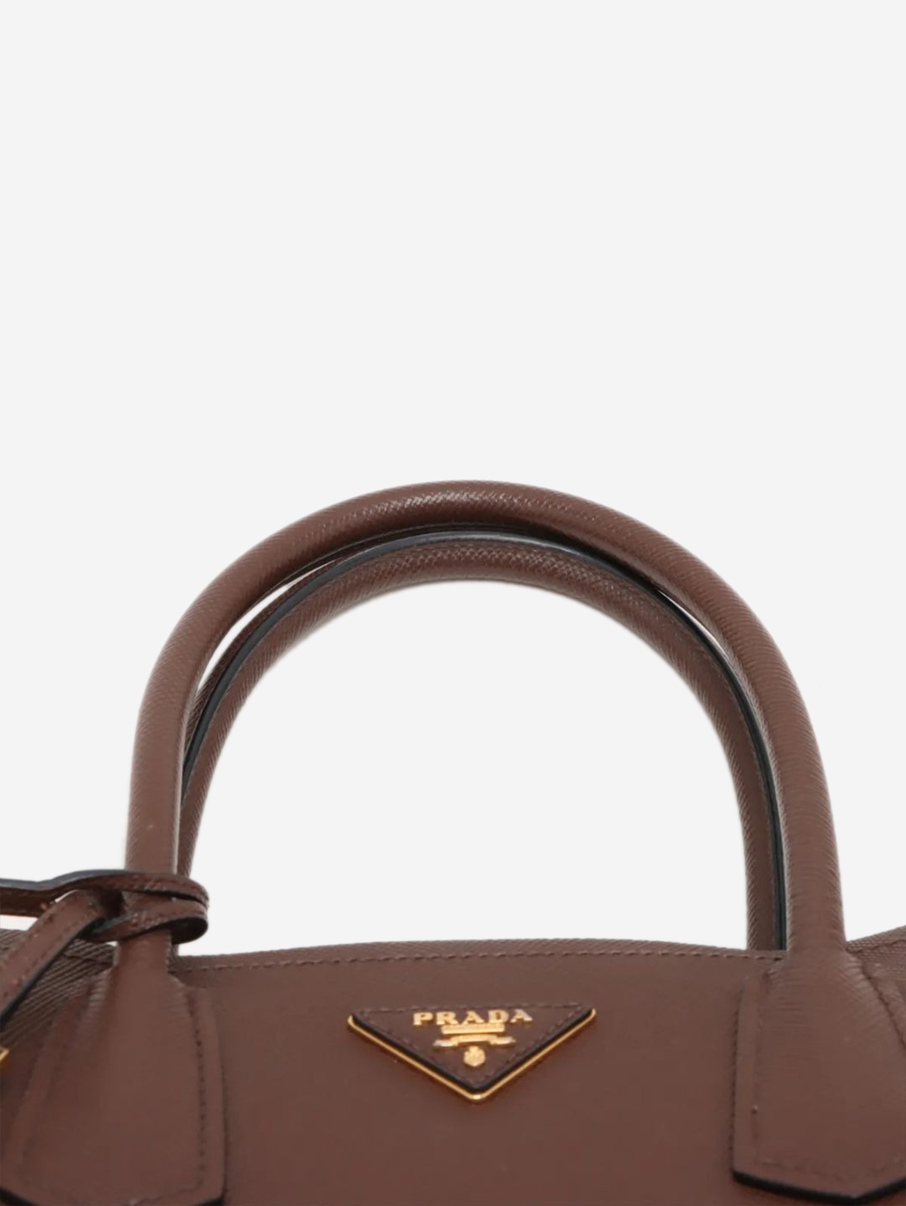 Brown Saffiano Cuir leather tote bag