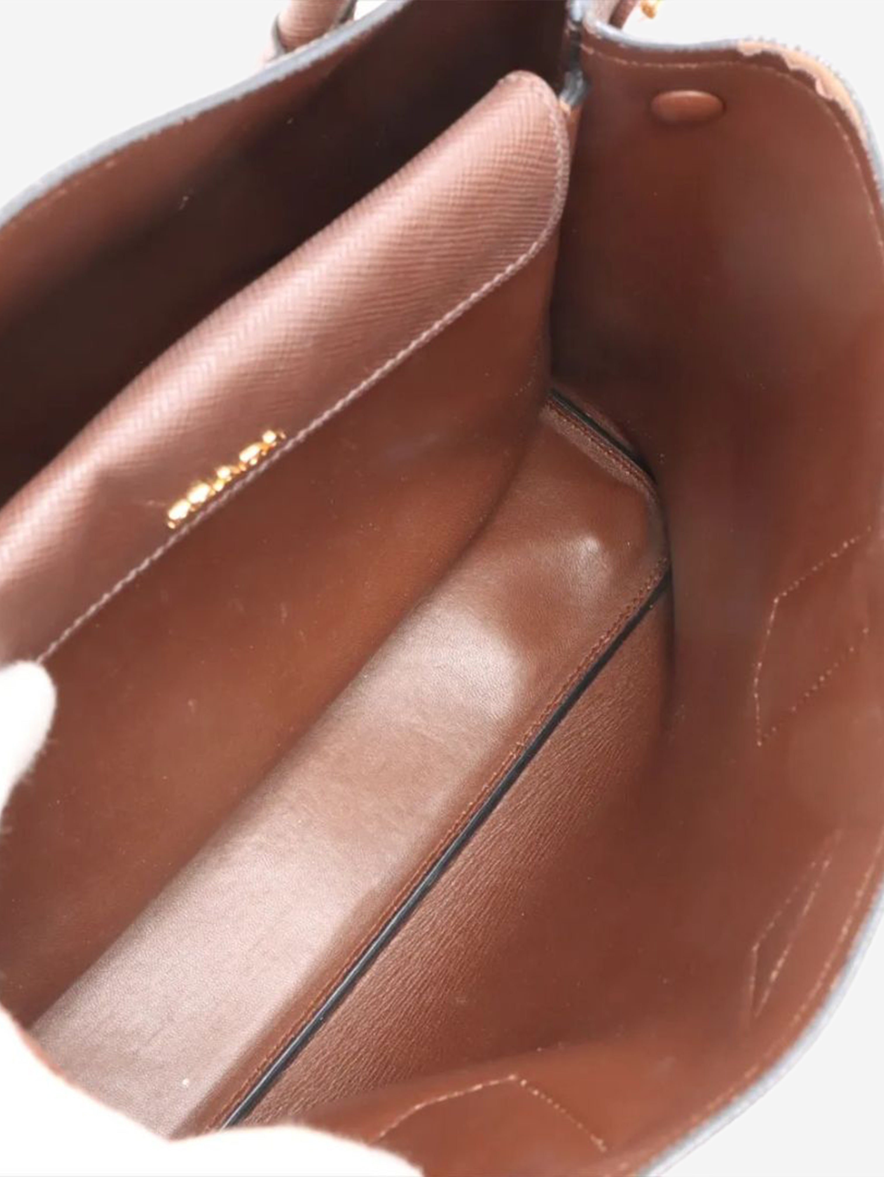 Brown Saffiano Cuir leather tote bag