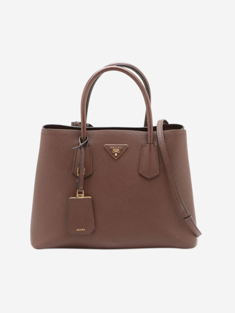 Brown Saffiano Cuir leather tote bag