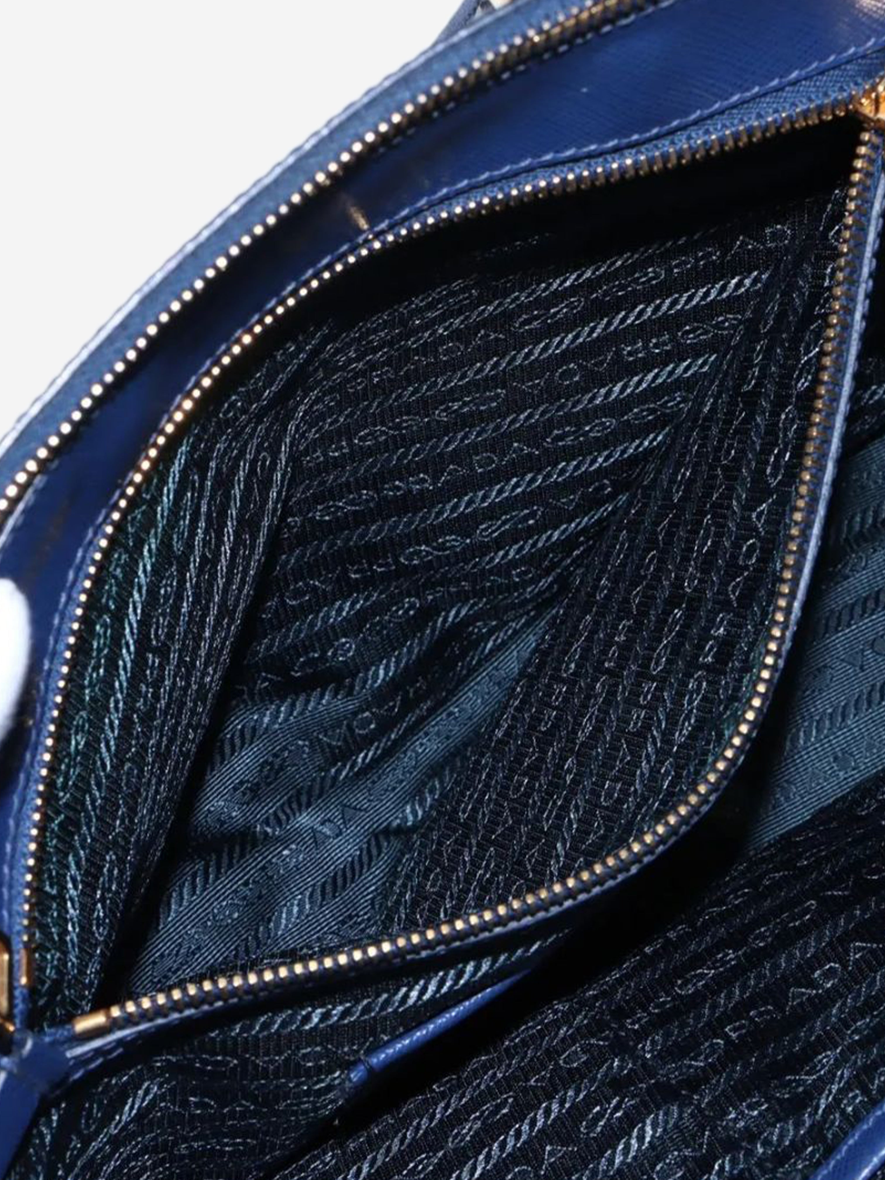 Blue Saffiano Lux leather 2way bag