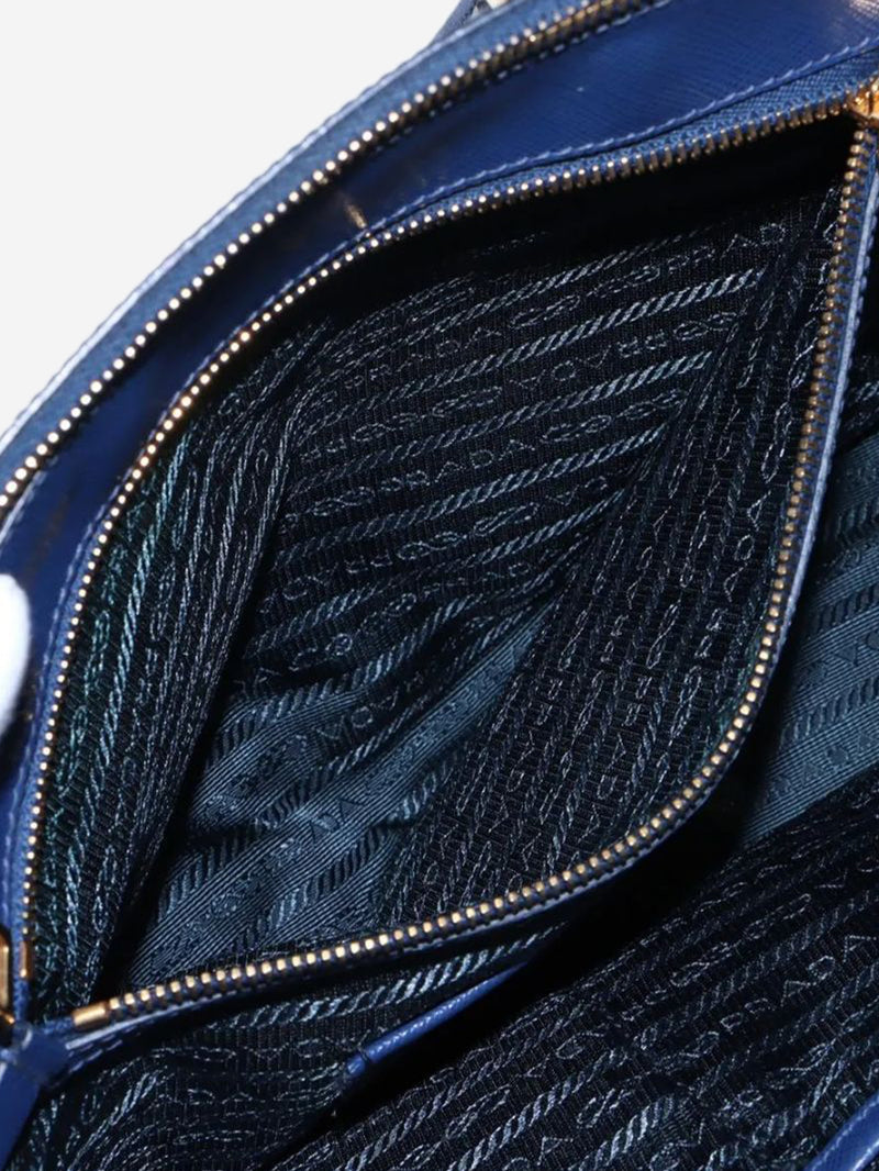 Blue Saffiano Lux leather 2way bag