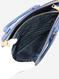 Blue Saffiano Lux leather 2way bag
