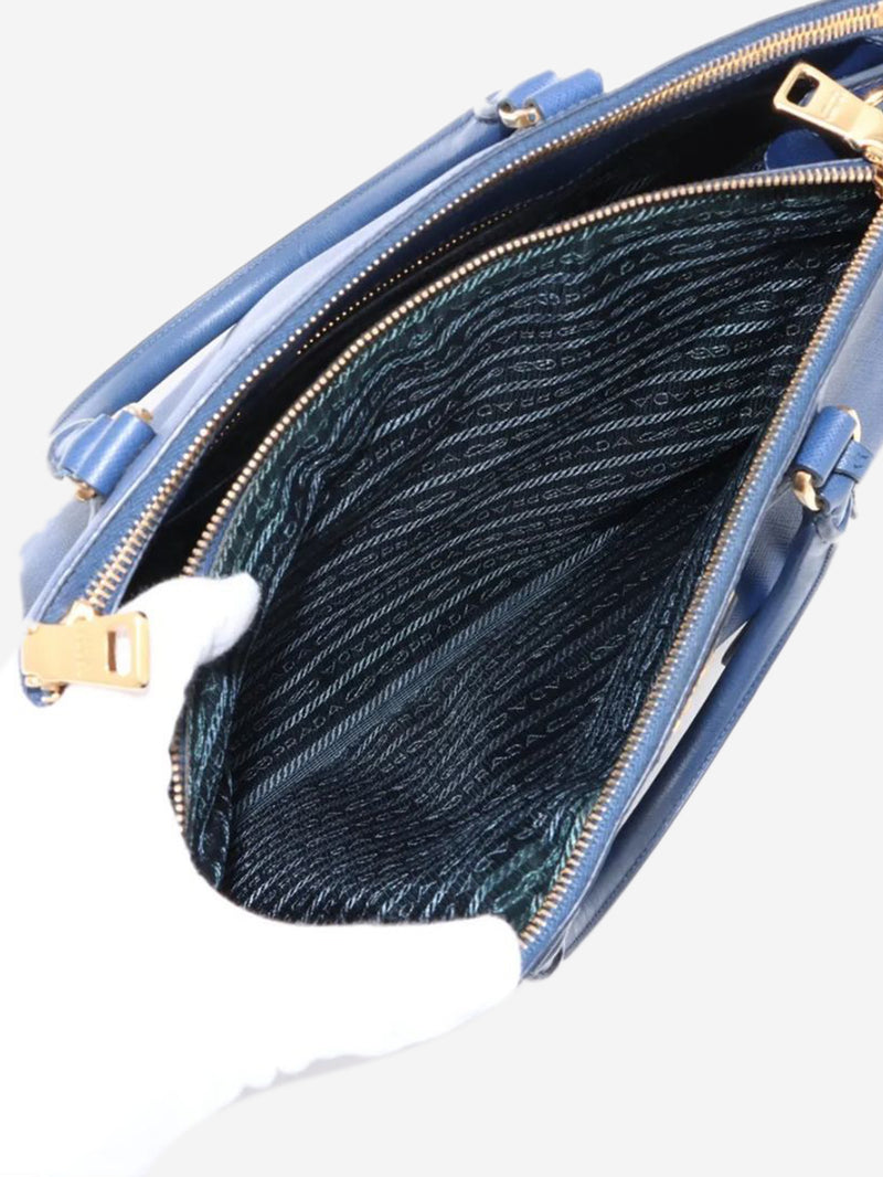 Blue Saffiano Lux leather 2way bag