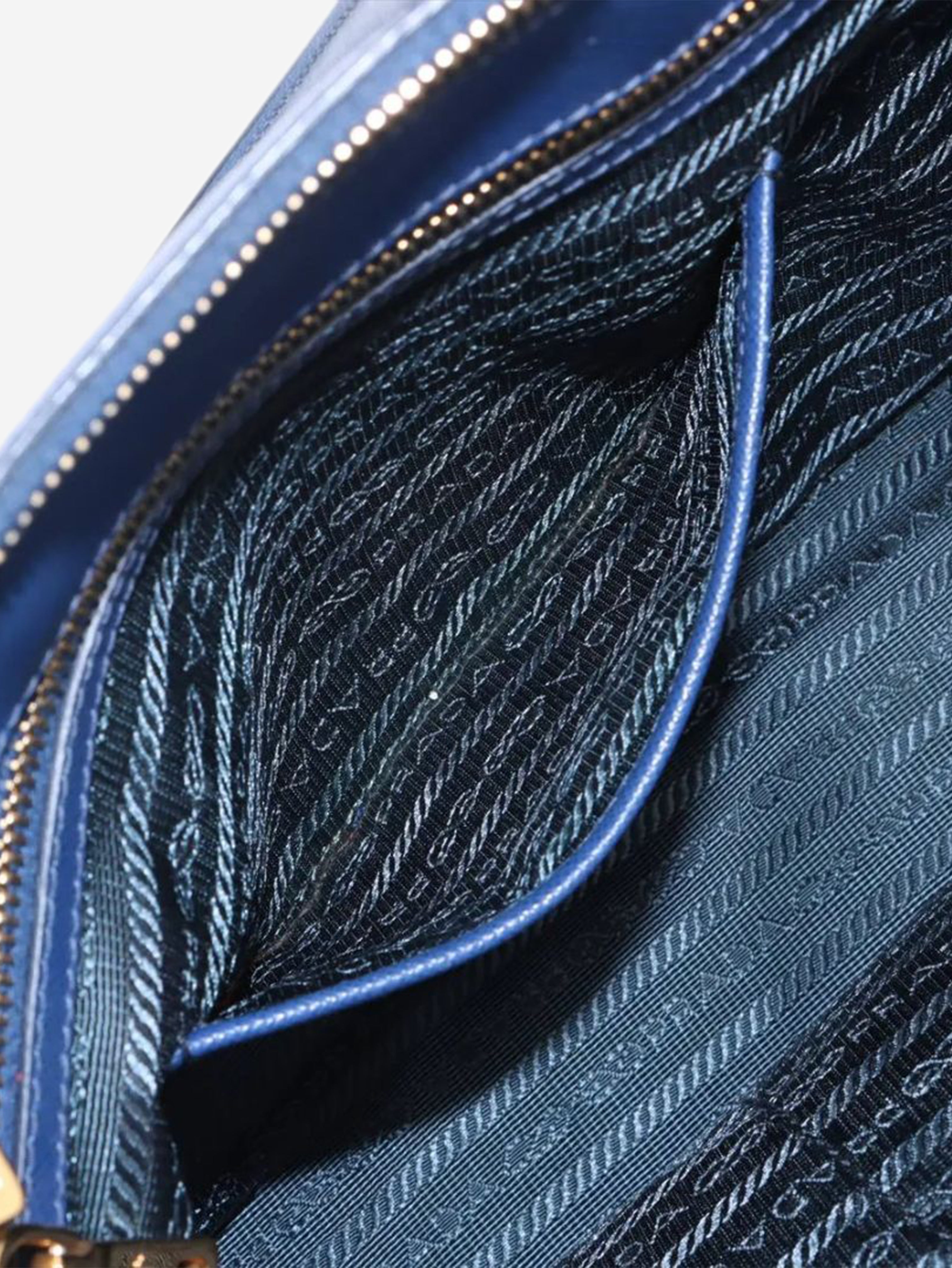 Blue Saffiano Lux leather 2way bag