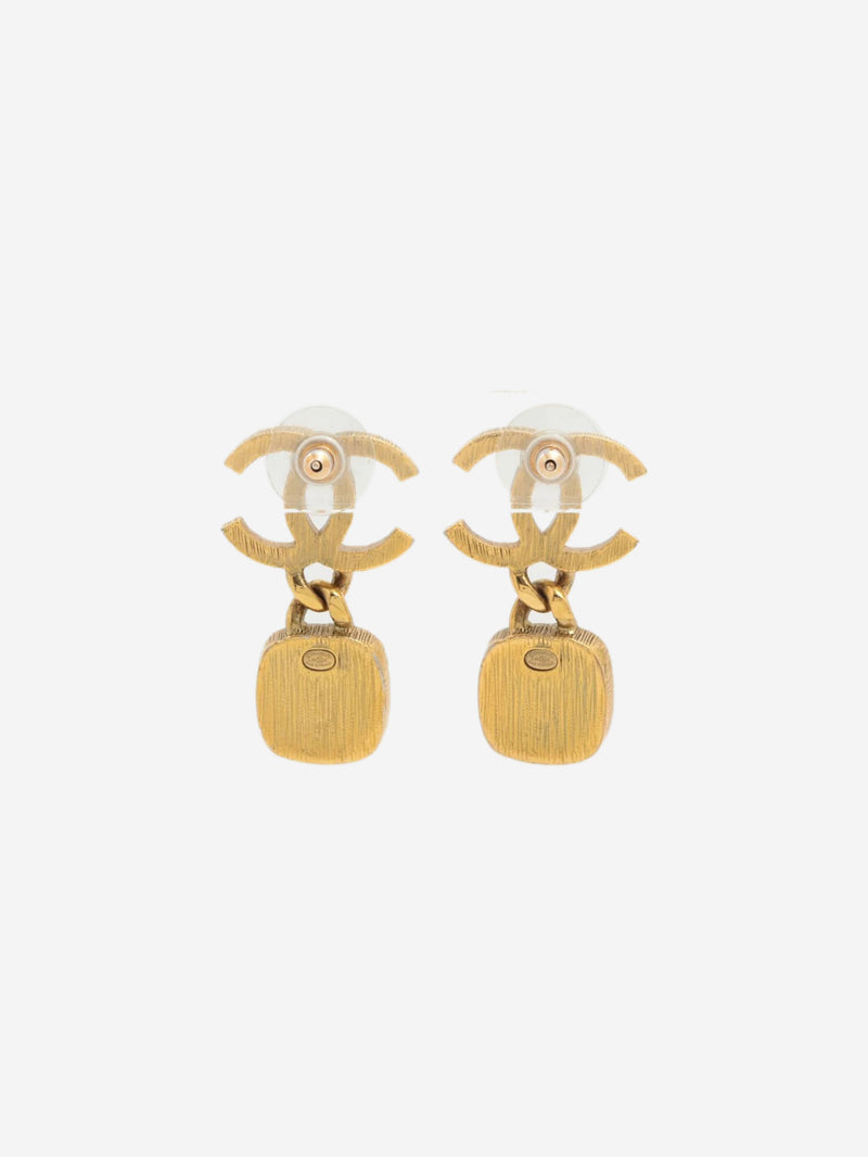 Gold faux pearl Coco earrings