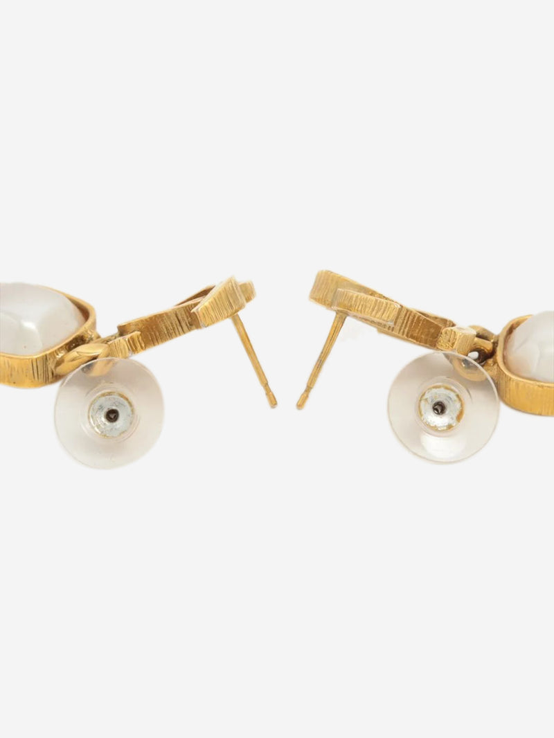 Gold faux pearl Coco earrings
