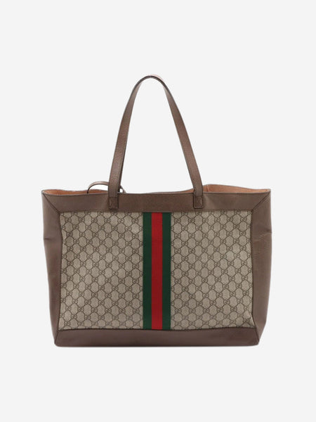 Brown GG Supreme Ophidia PVC & leather tote bag alternate image