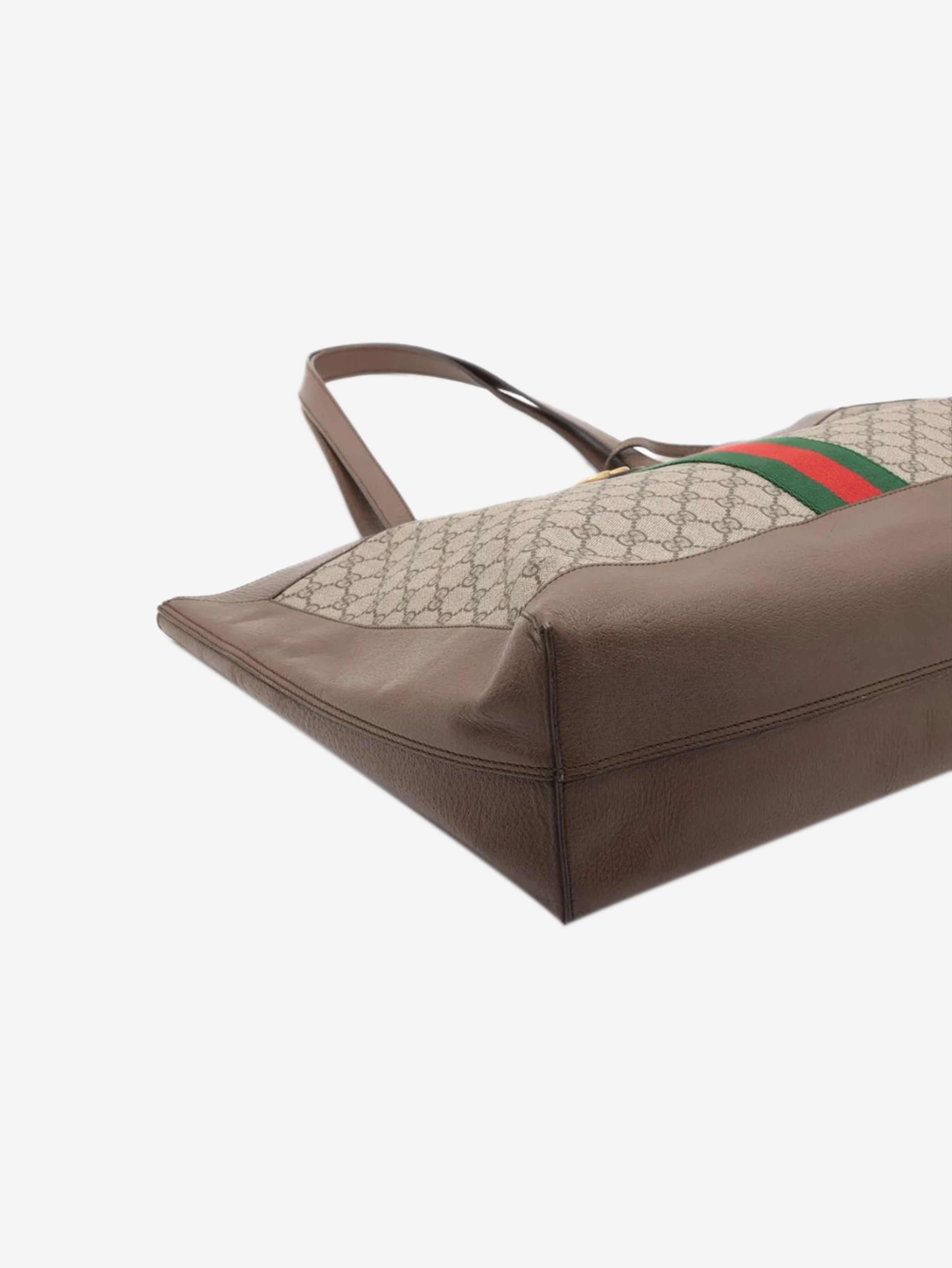 Brown GG Supreme Ophidia PVC & leather tote bag