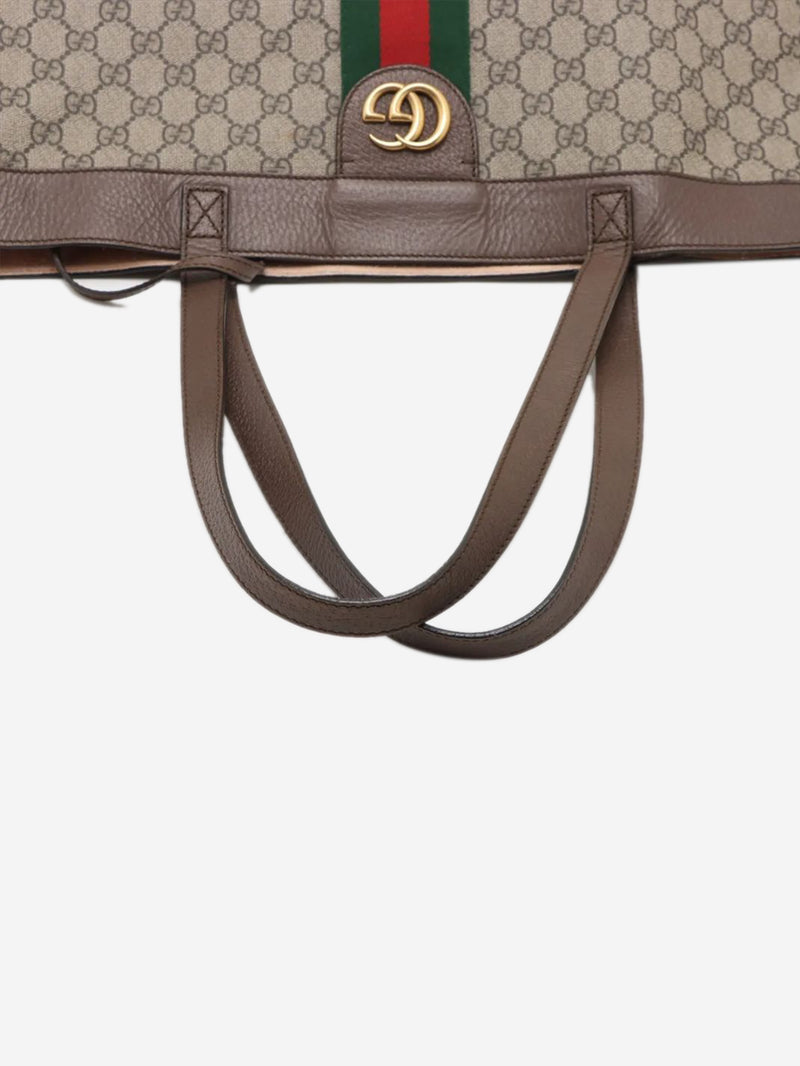 Brown GG Supreme Ophidia PVC & leather tote bag