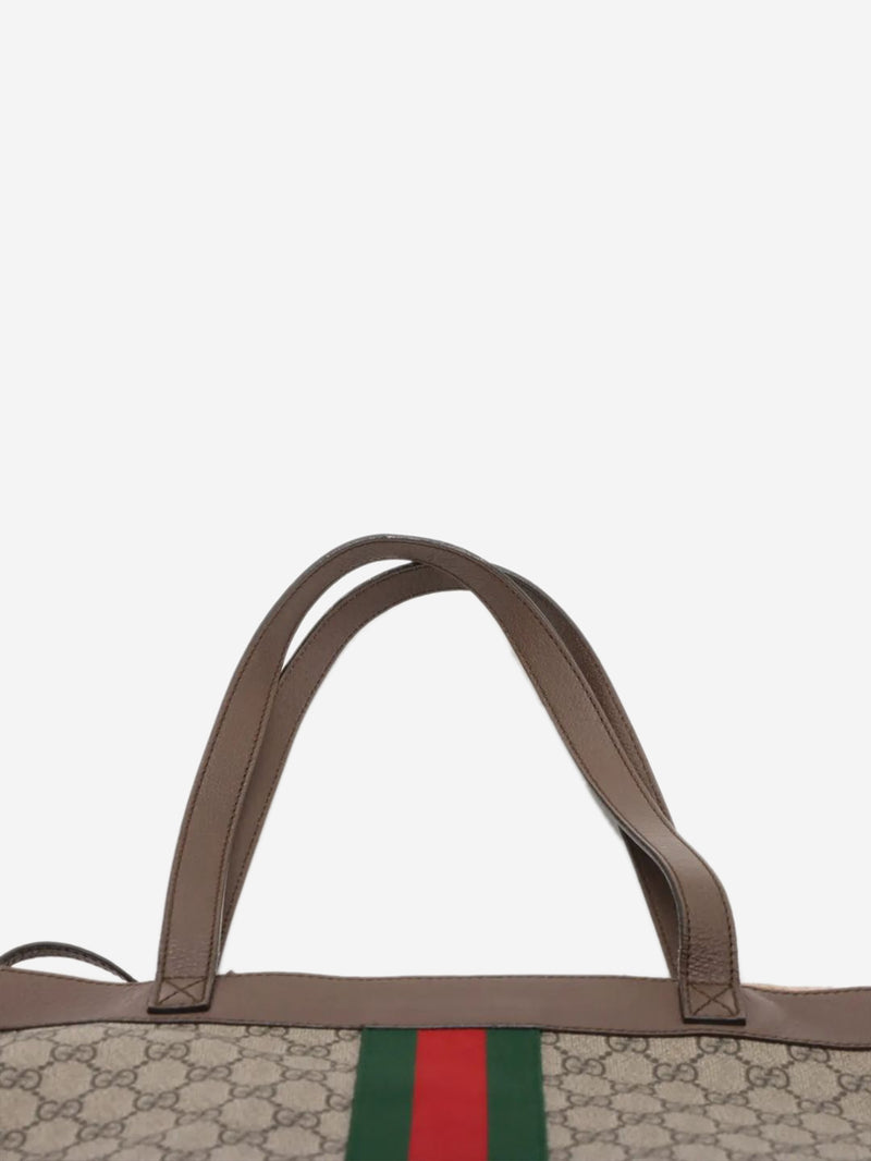 Brown GG Supreme Ophidia PVC & leather tote bag