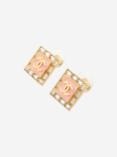 Gold and pink Coco Mark B24S stud earrings
