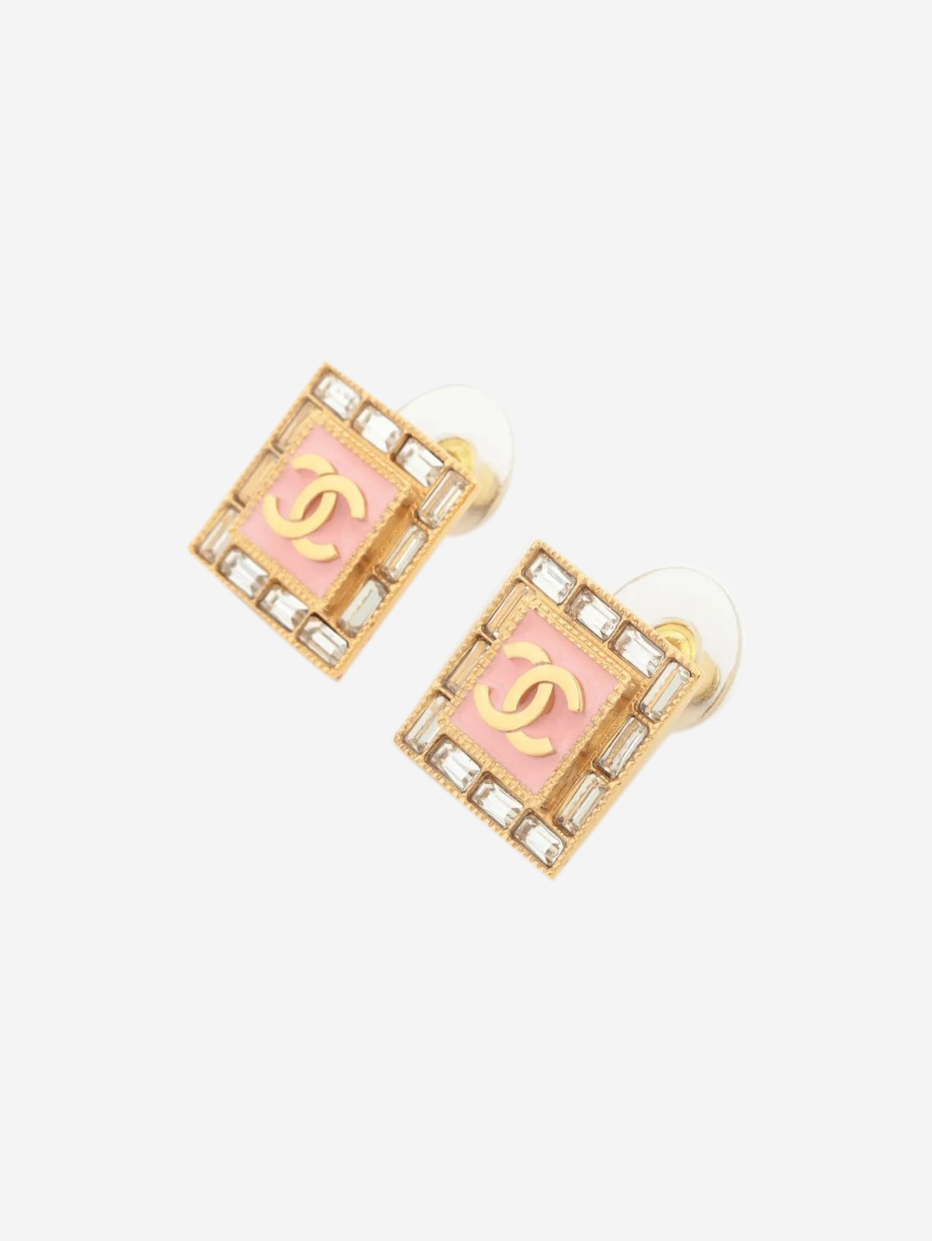 Gold and pink Coco Mark B24S stud earrings
