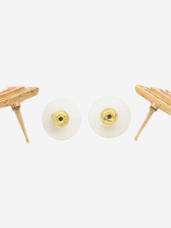 Gold and pink Coco Mark B24S stud earrings