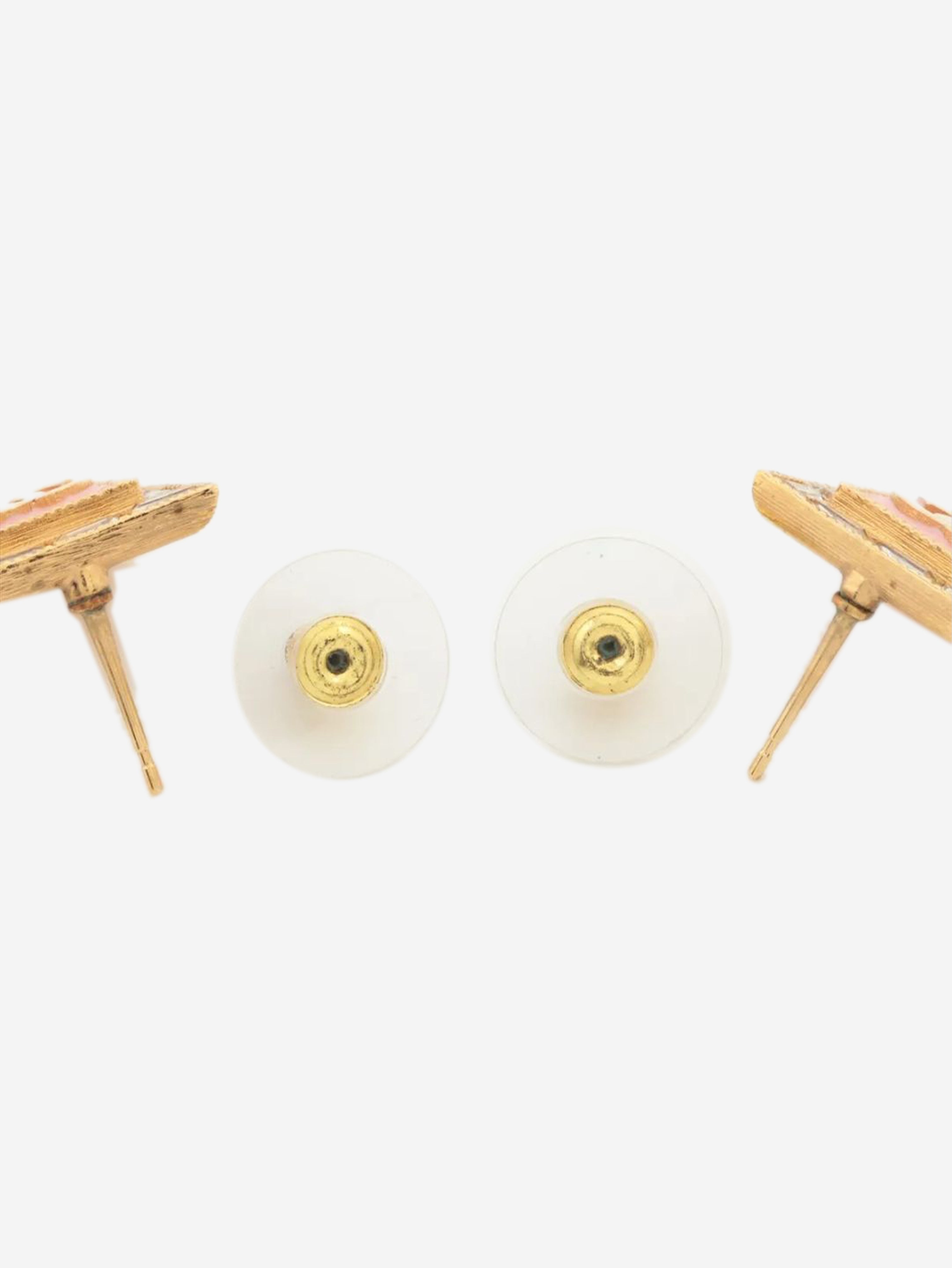 Gold and pink Coco Mark B24S stud earrings