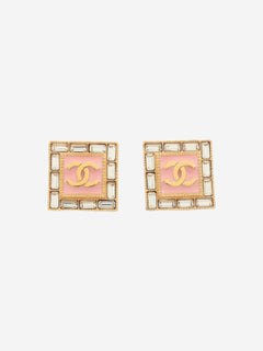 Gold and pink Coco Mark B24S stud earrings