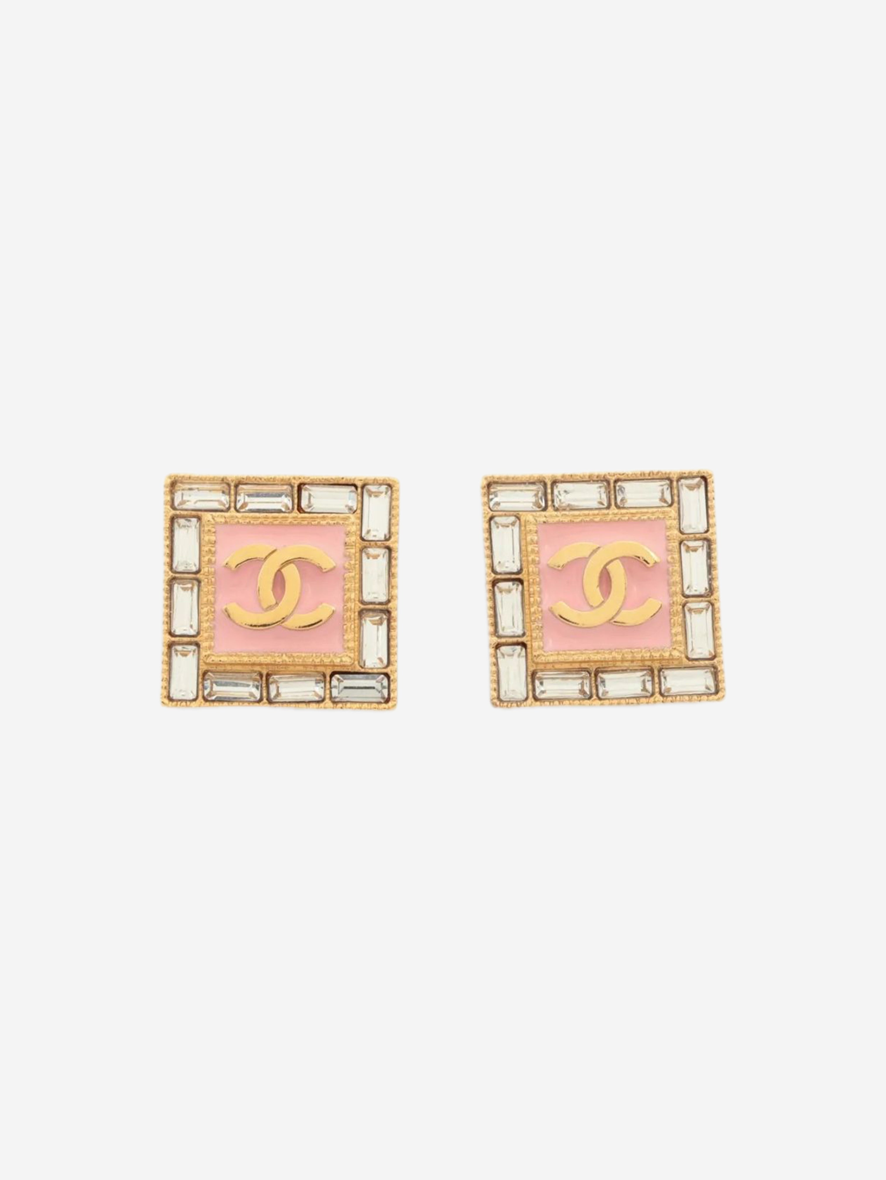 Gold and pink Coco Mark B24S stud earrings