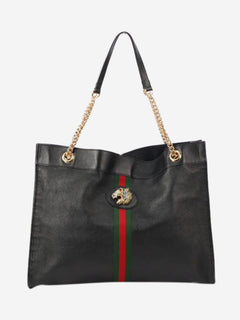 Black leather rajah tiger tote bag Tote Bags Gucci 