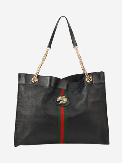 Black leather rajah tiger tote bag Tote Bags Gucci 