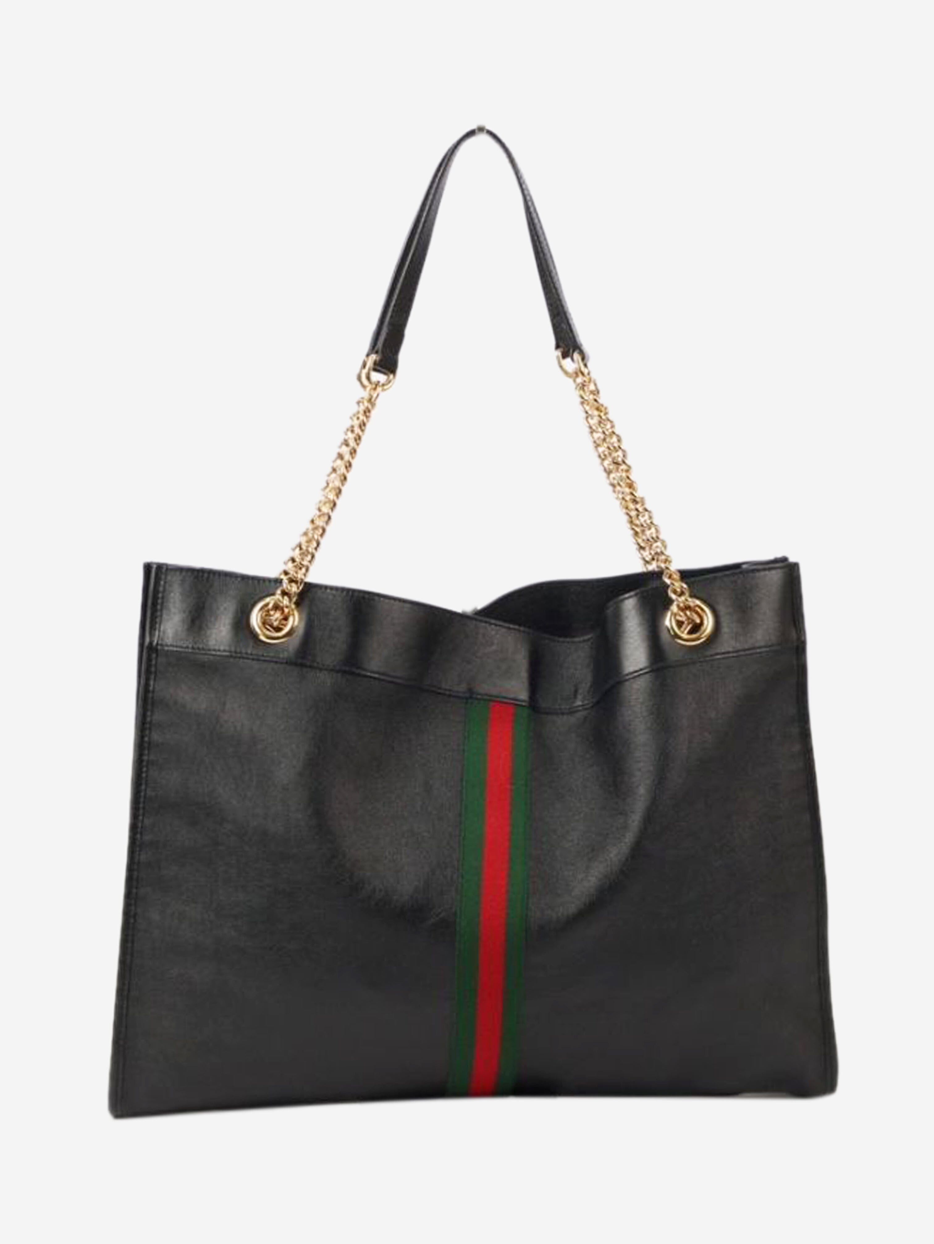 Black leather rajah tiger tote bag Tote Bags Gucci 