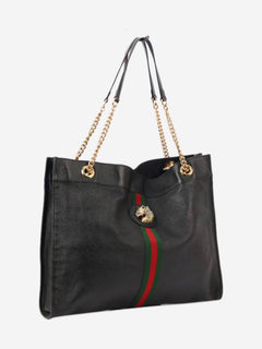 Black leather rajah tiger tote bag Tote Bags Gucci 
