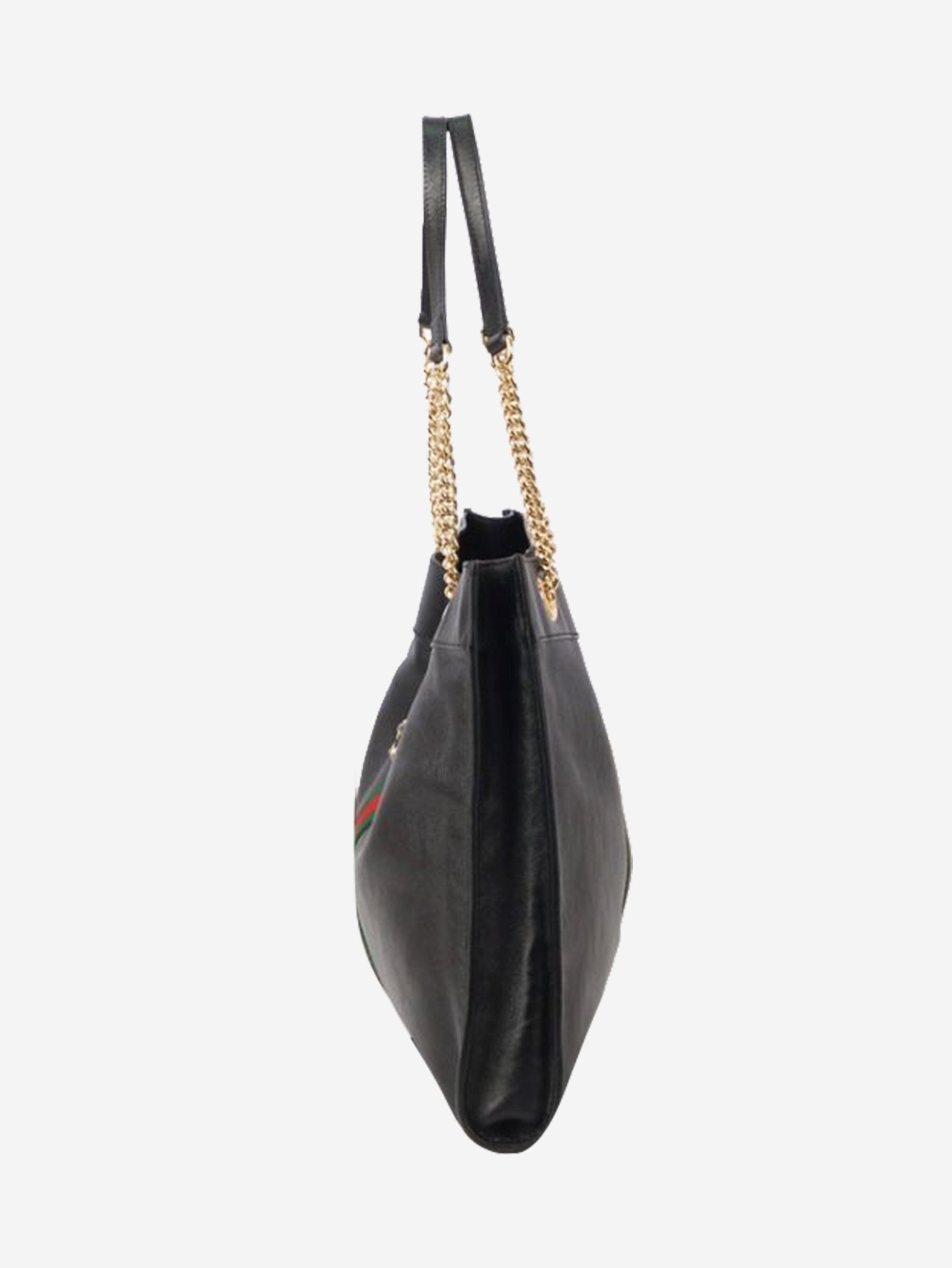 Black leather rajah tiger tote bag Tote Bags Gucci 