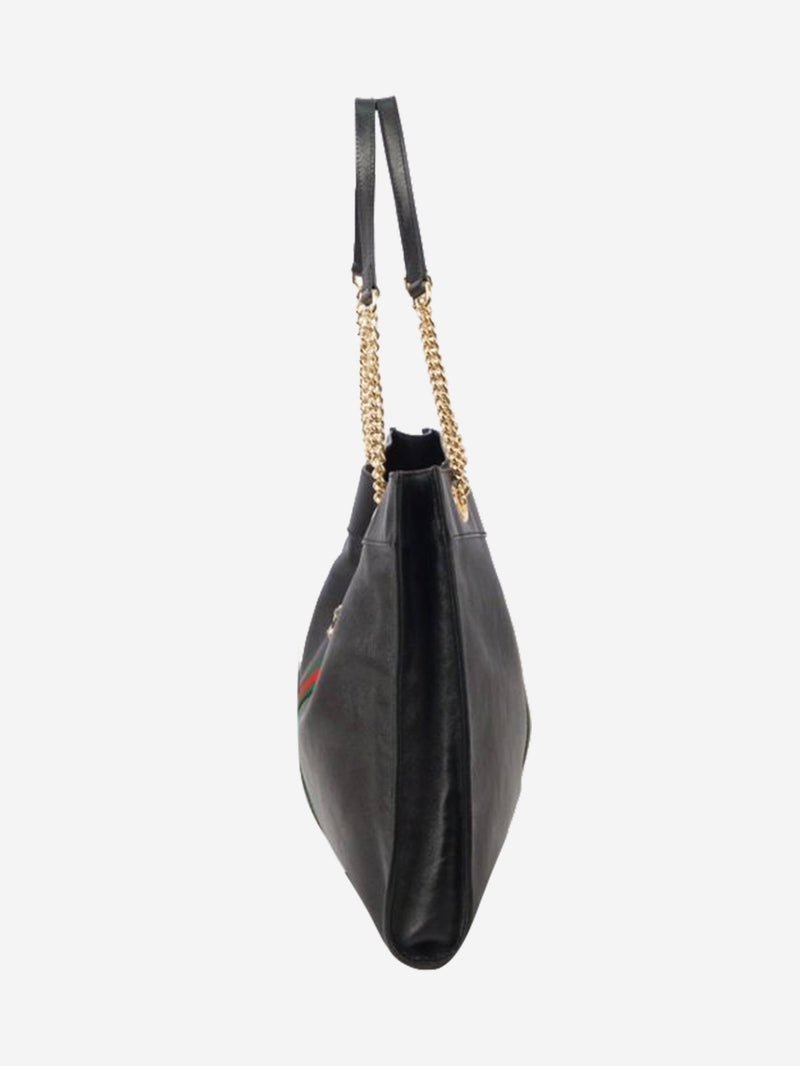 Black leather rajah tiger tote bag Tote Bags Gucci 