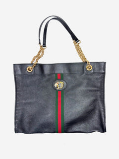 Black leather rajah tiger tote bag Tote Bags Gucci 